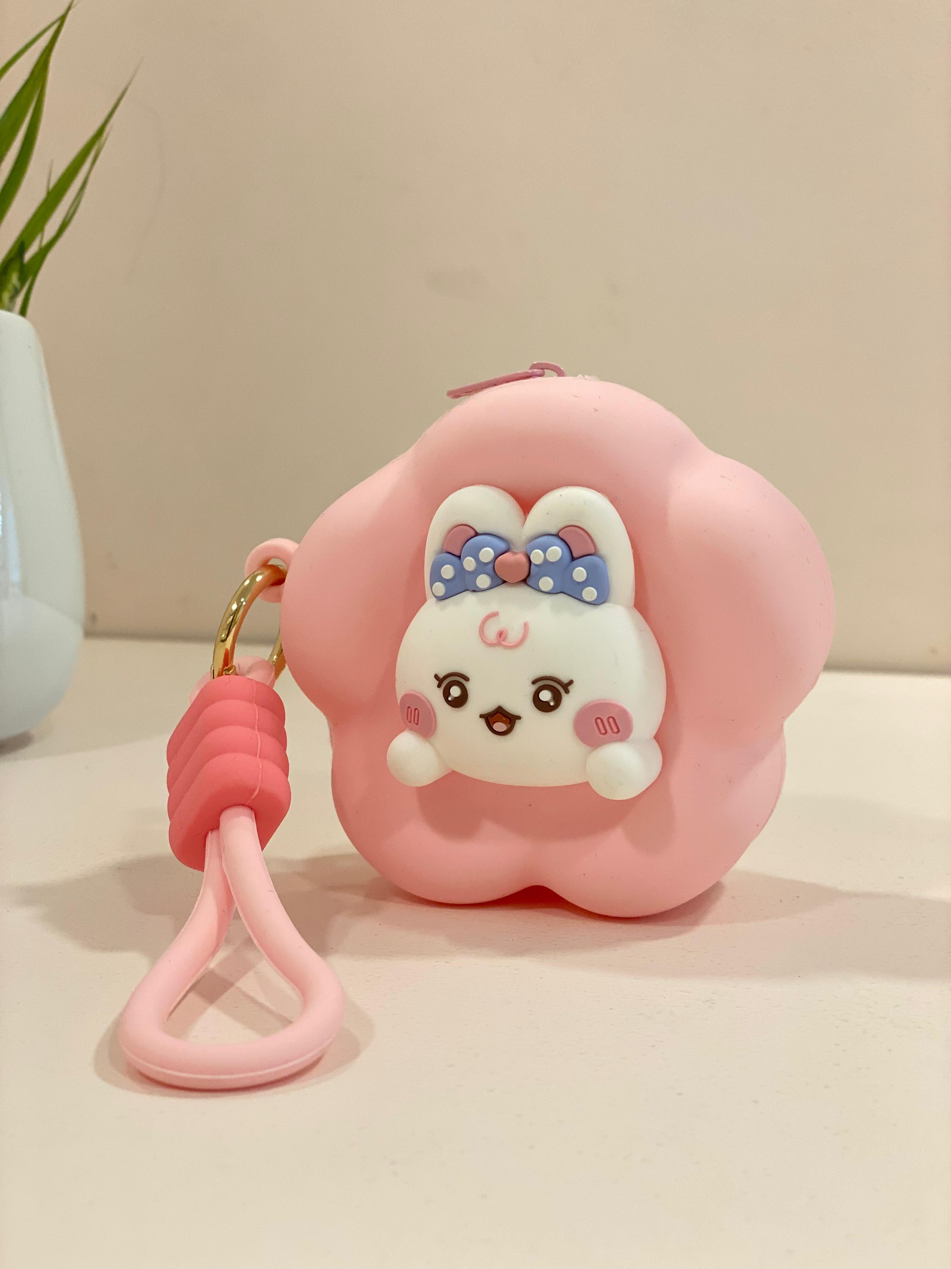 Cute Silicone Flower Coin Pouch with Keychain | Mini Coin Purse for Kids & Adults