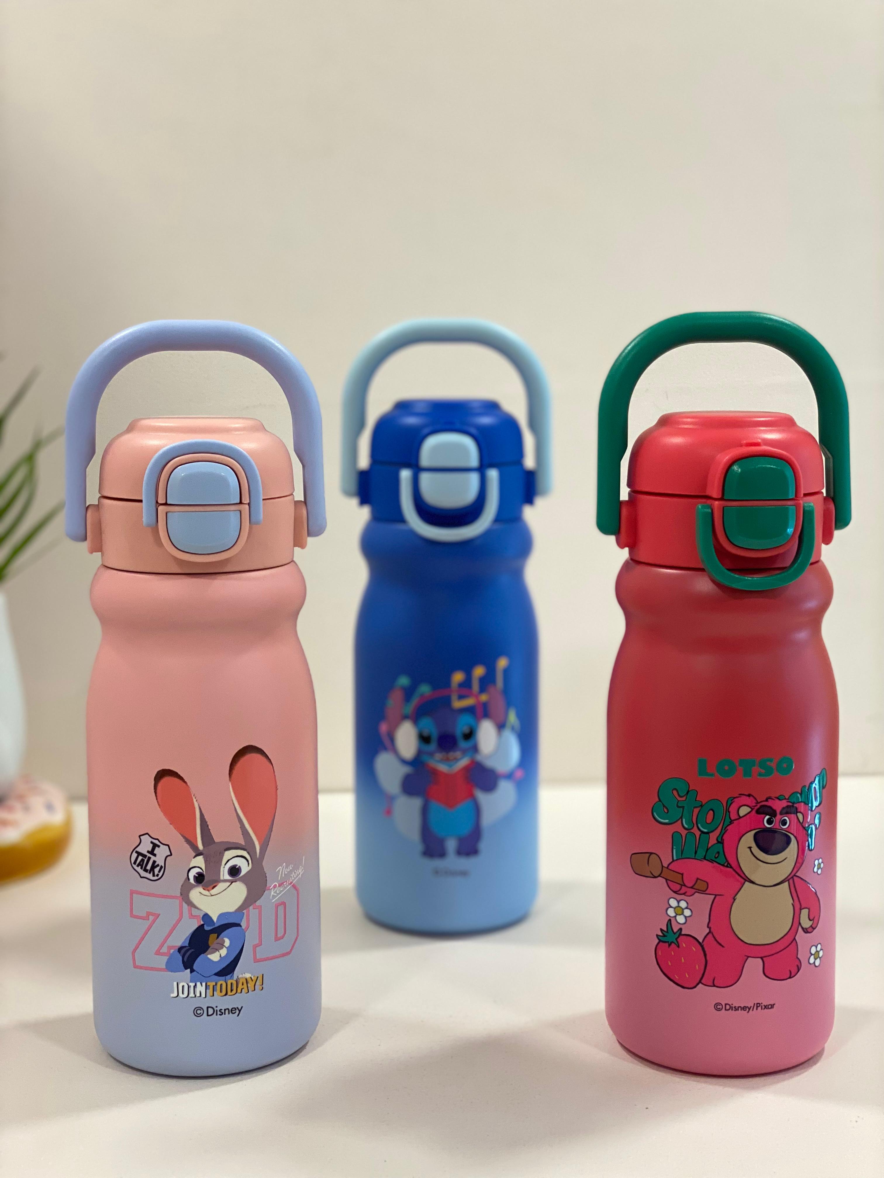 Disney Character Stainless Steel Kids Water Bottle with Flip-Top Straw Lid | Leak-Proof, Insulated