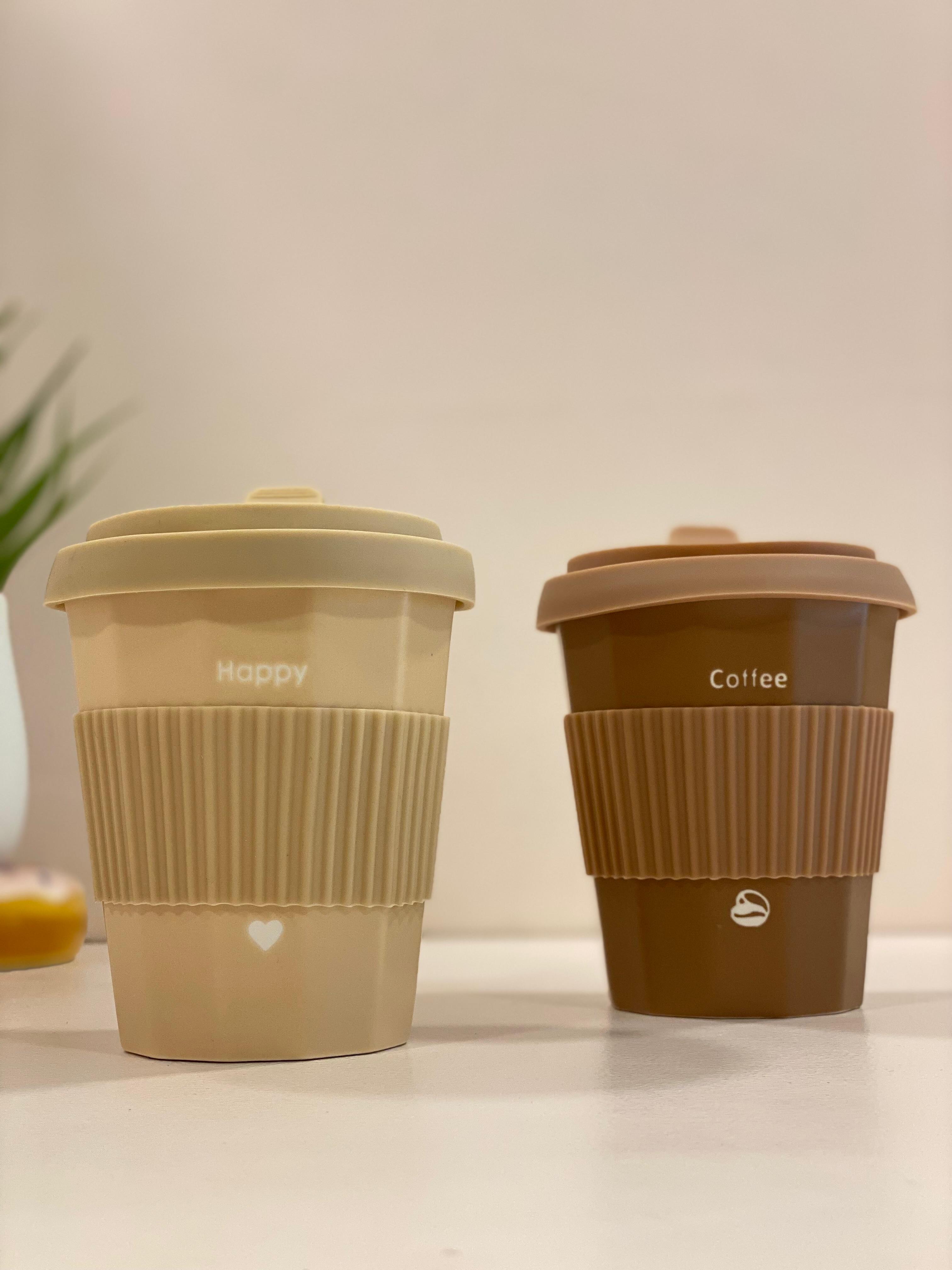 Eco-Friendly Reusable Coffee Cup with Silicone Sleeve & Lid