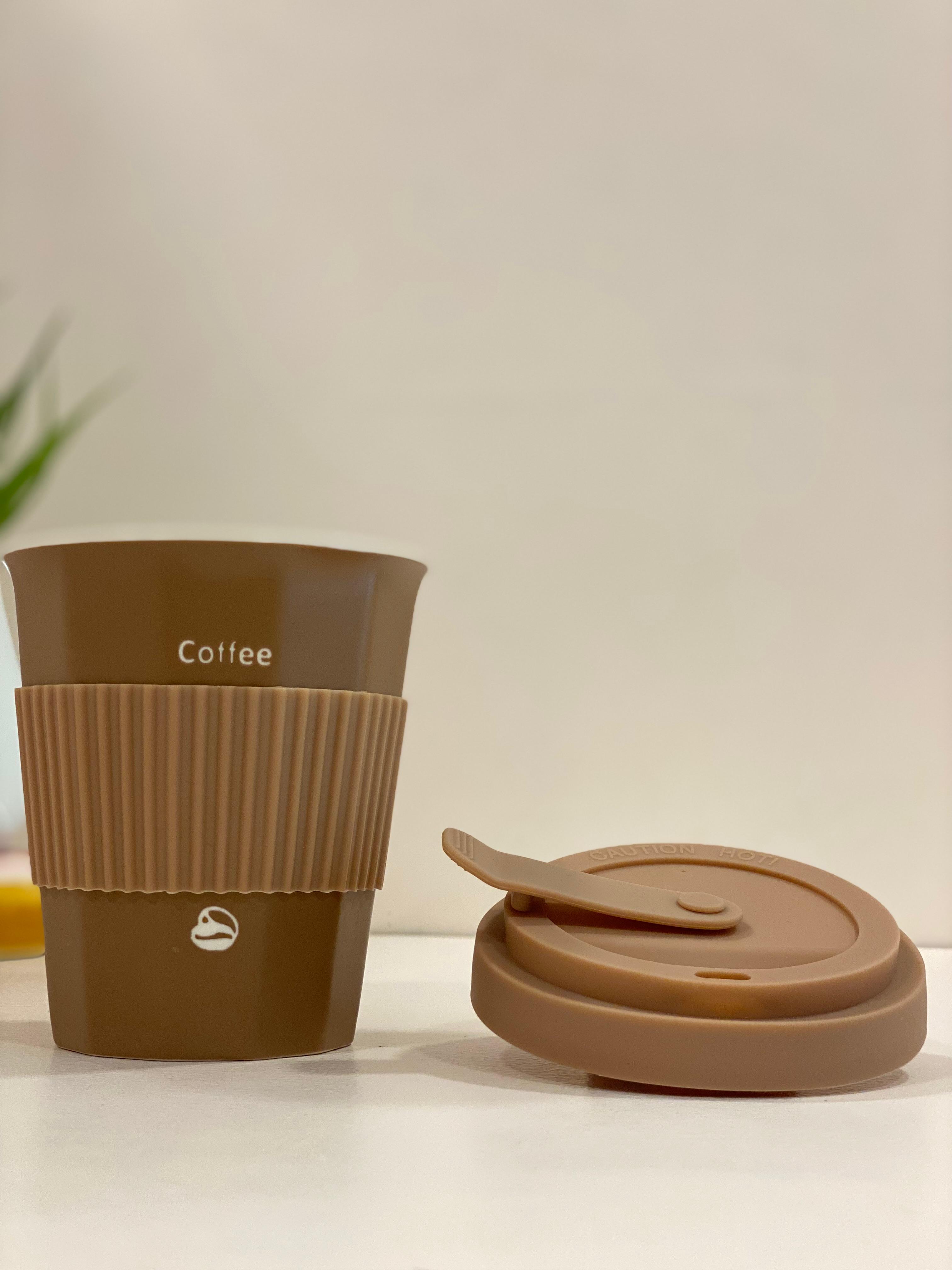 Eco-Friendly Reusable Coffee Cup with Silicone Sleeve & Lid