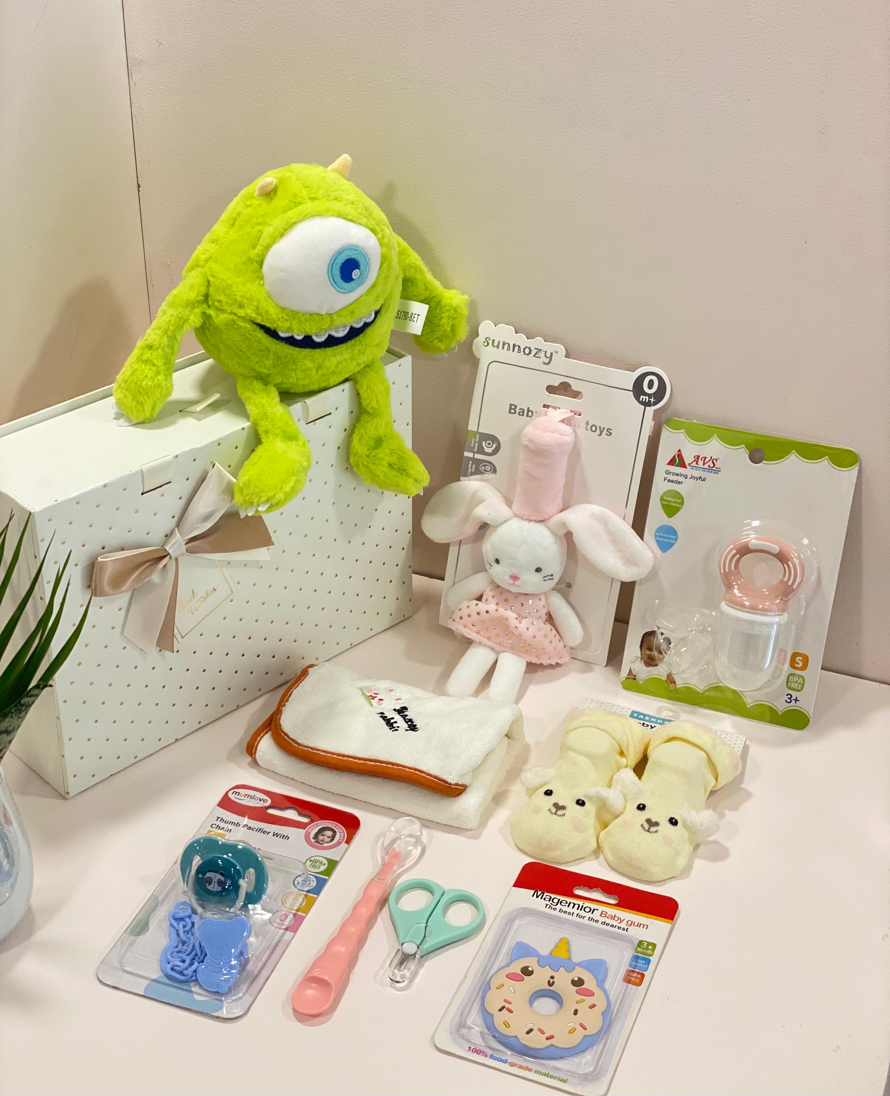 Premium Baby Gift Hamper Set – Newborn Welcome Box with Plush Toy, Baby Essentials & Gift Packaging | Baby Shower Gift Set