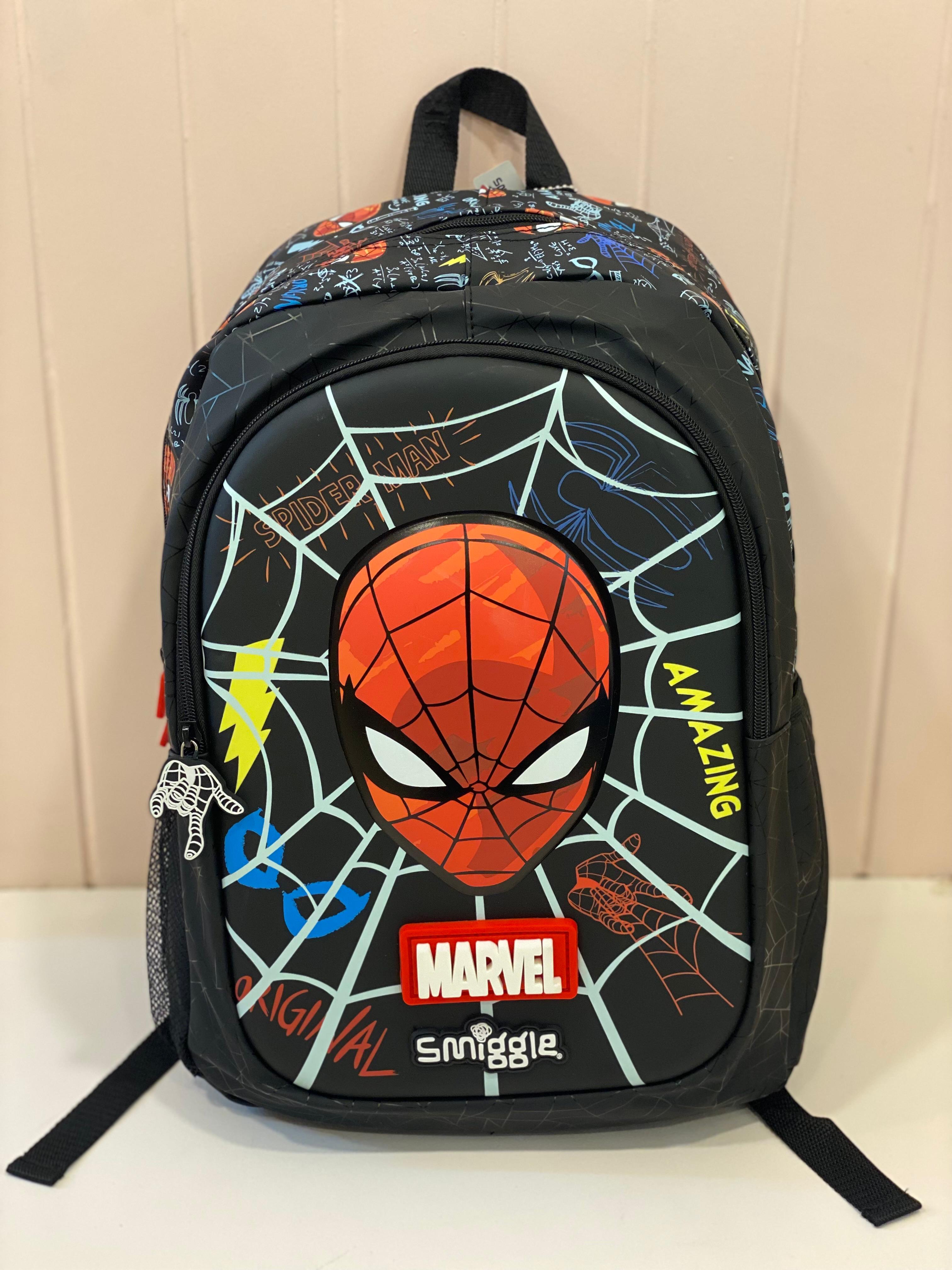 Kids Superhero School Backpack – Spiderman & Marvel Printed Backpack | Lightweight Kids School Bag with Multiple Compartments