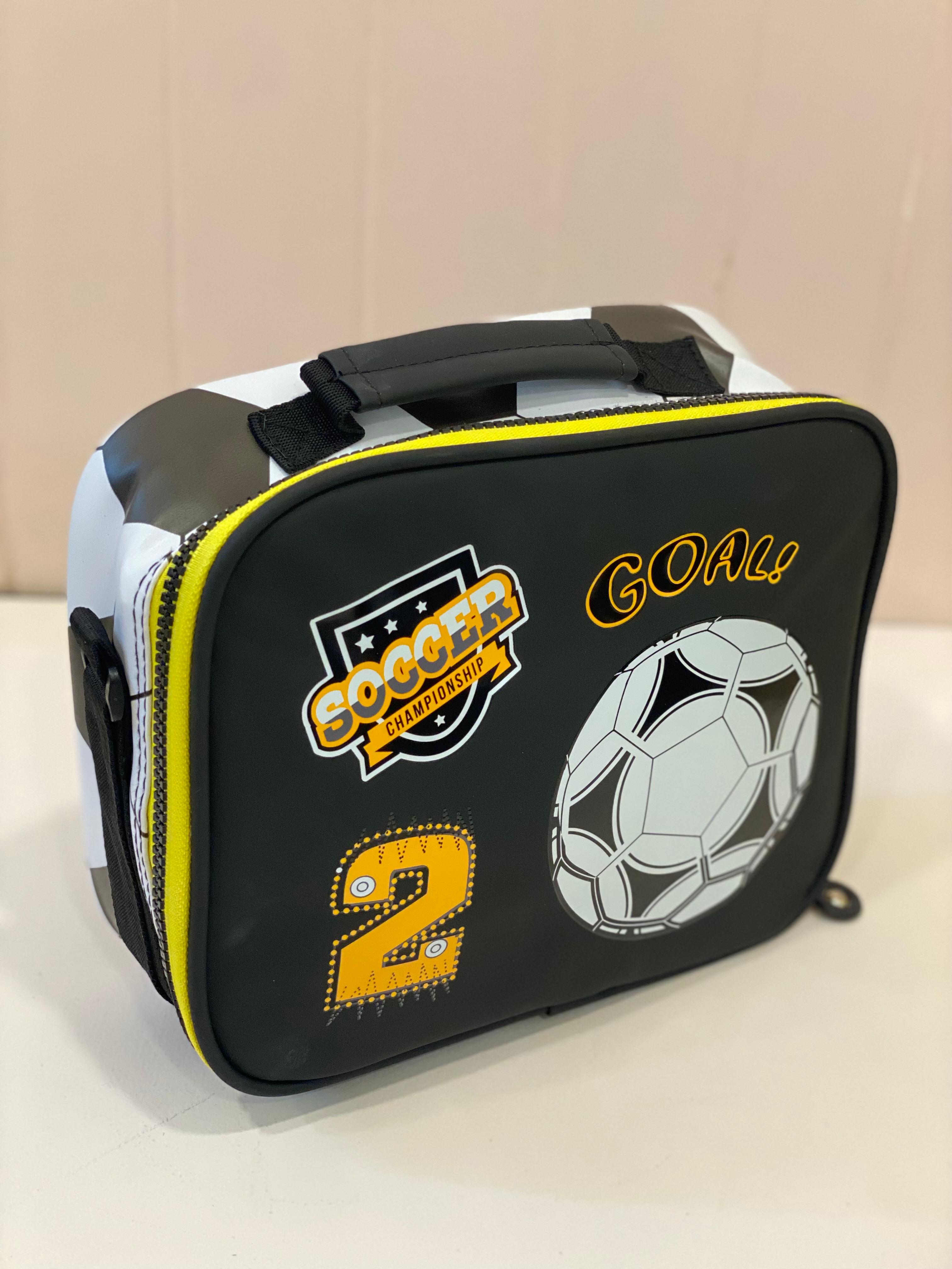 Kids Soccer Theme Trolley School Bag Set – Rolling Backpack with Lunch Bag & Pencil Case | Waterproof Wheeled School Bag for Boys