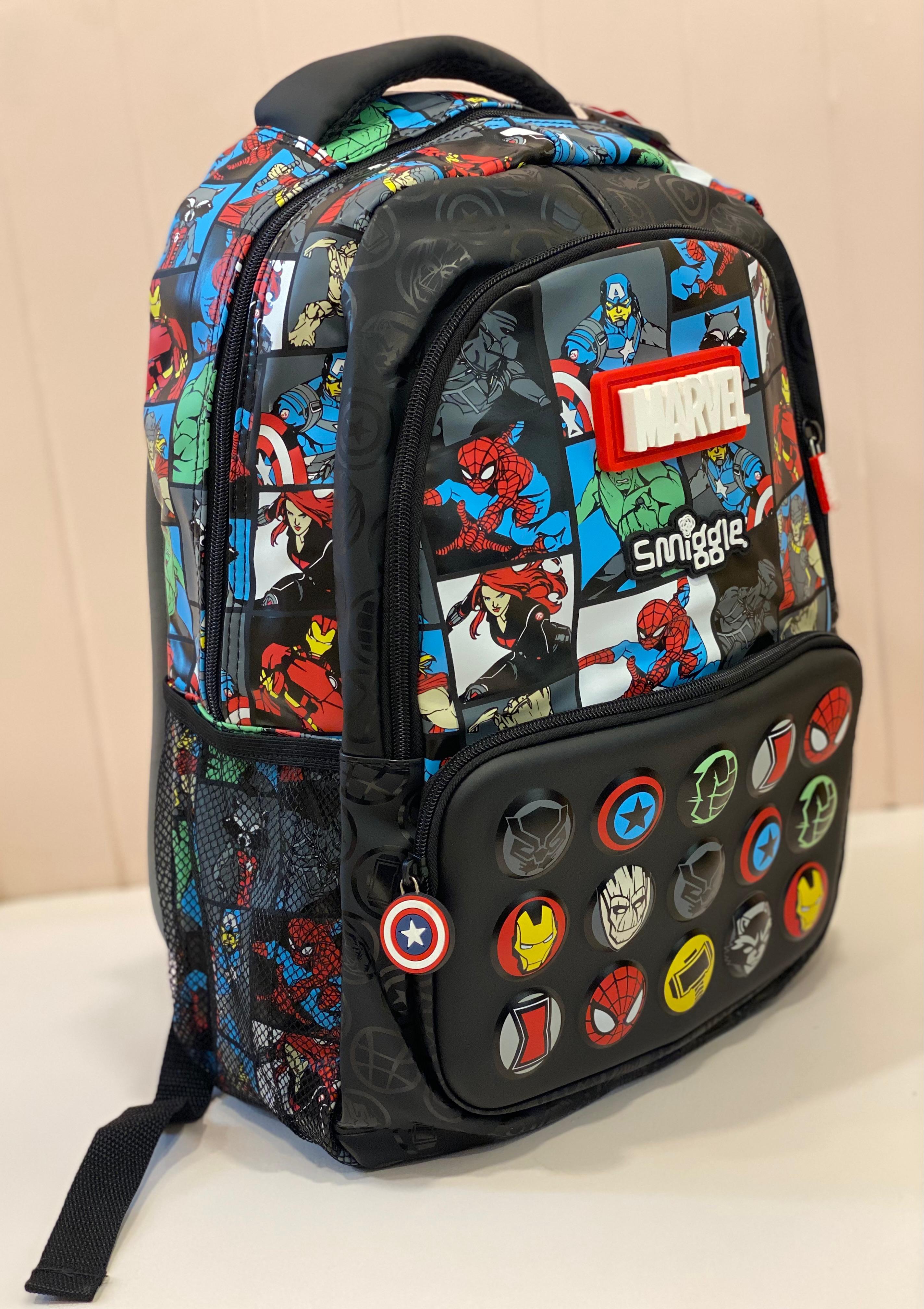 Kids Superhero School Backpack – Spiderman & Marvel Printed Backpack | Lightweight Kids School Bag with Multiple Compartments