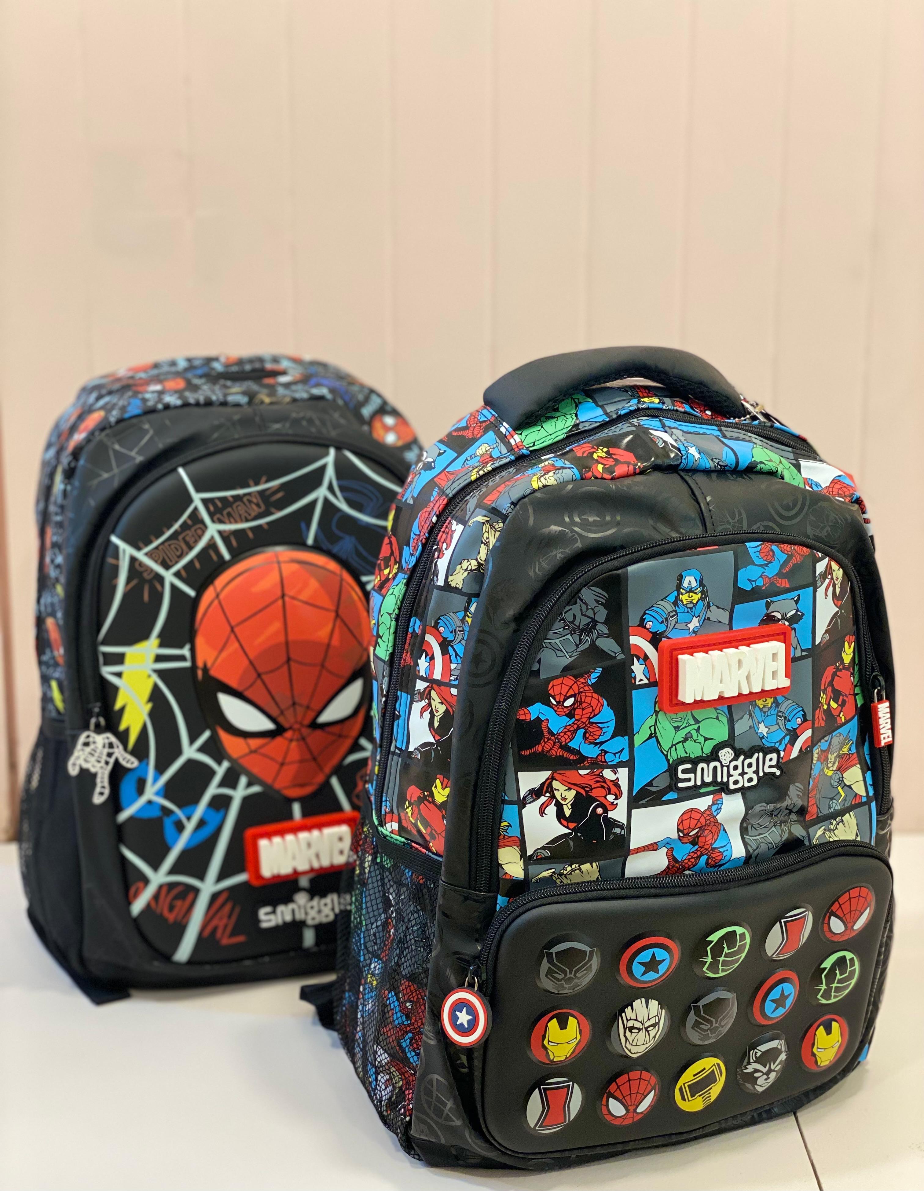 Kids Superhero School Backpack – Spiderman & Marvel Printed Backpack | Lightweight Kids School Bag with Multiple Compartments