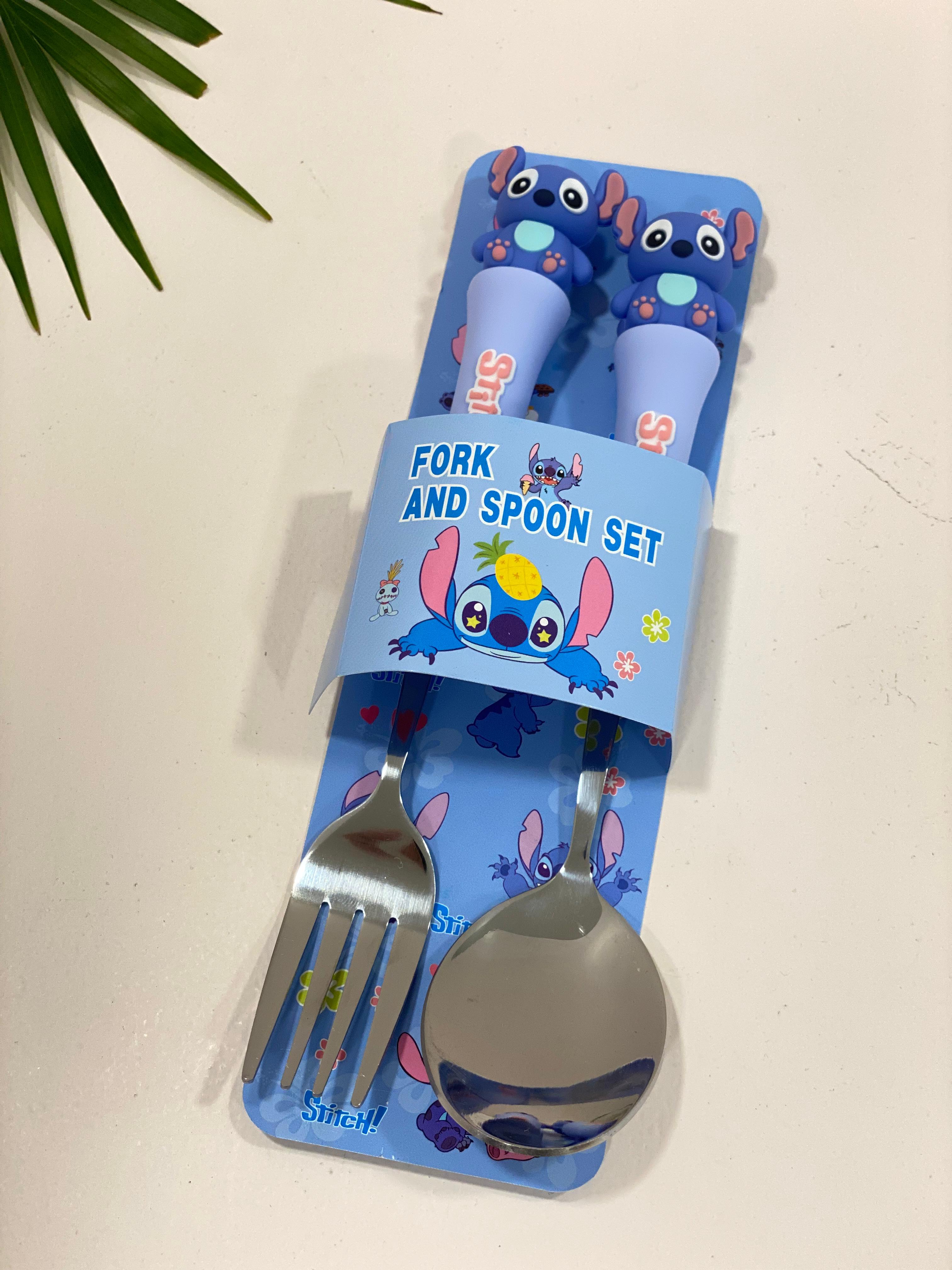 Kids Cartoon Fork & Spoon Set with Case – Stainless Steel Cutlery Set for Kids | Travel-Friendly Lunch Spoon & Fork