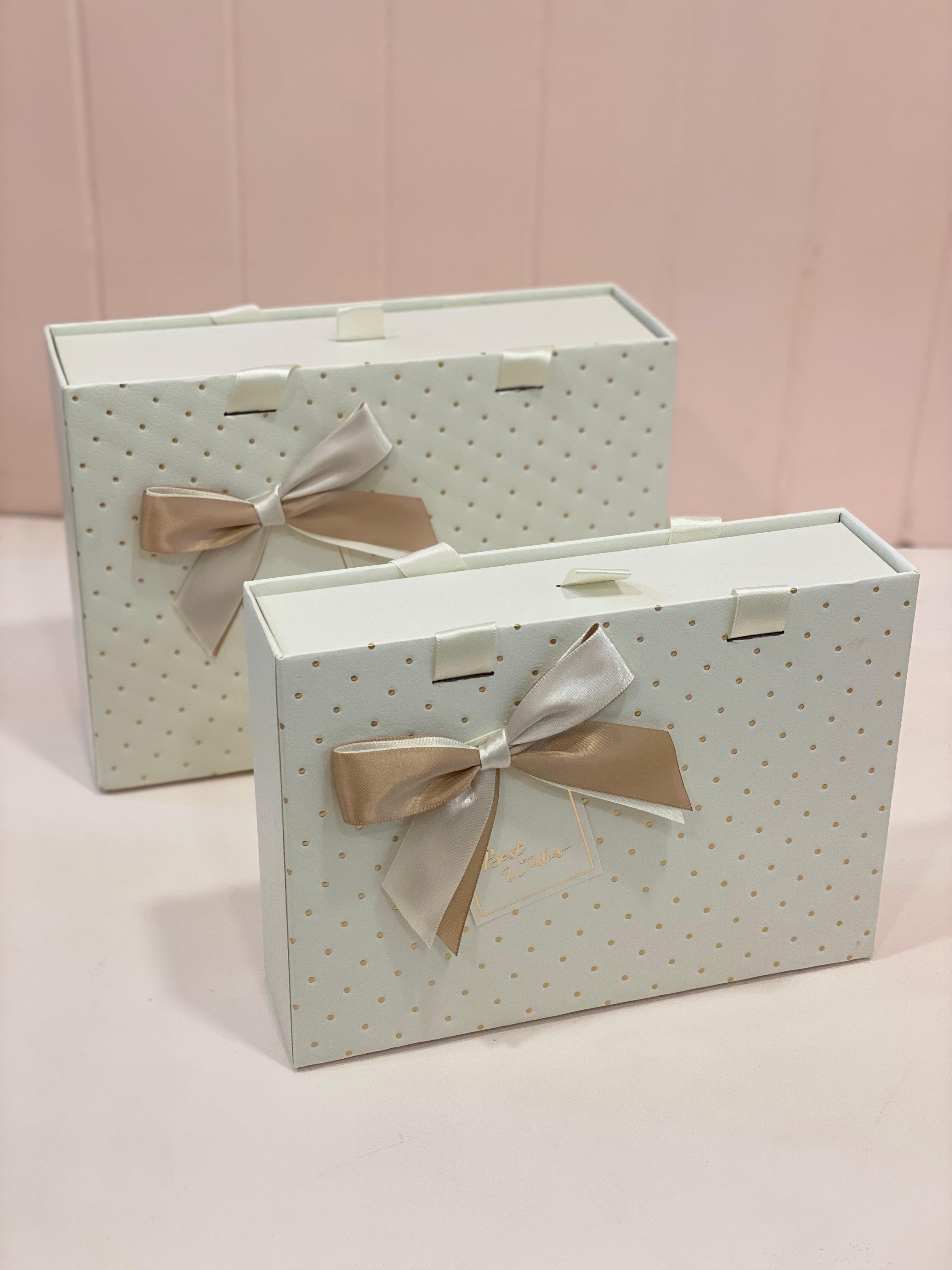 Luxury Ribbon Gift Storage Box with Handle – Premium Magnetic Gift Packaging Box | 3 Sizes & 3 Colors | Reusable Gift Hamper Box