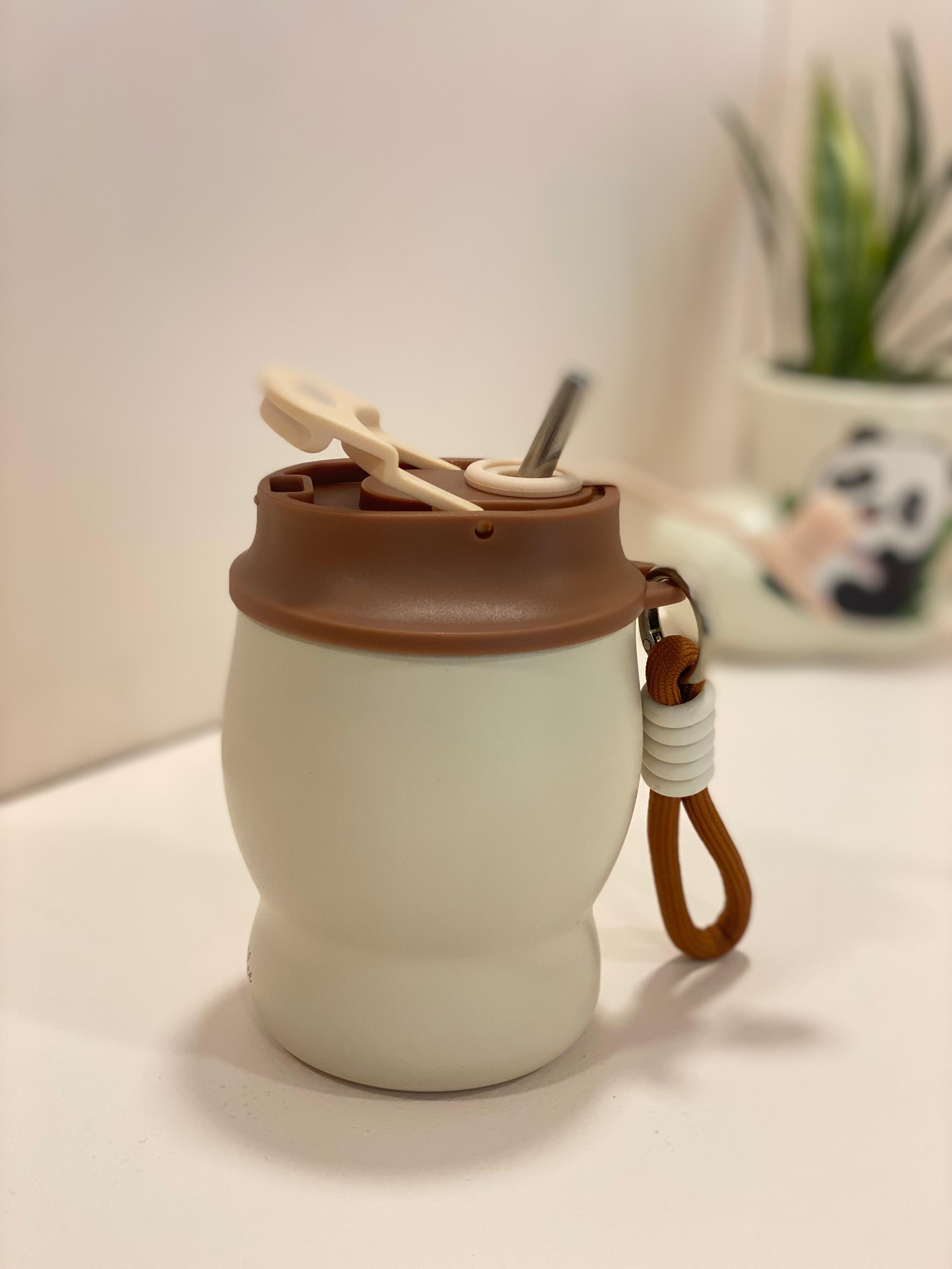 Pastel Portable Straw Tumbler with Lid & Wrist Strap – Leakproof Travel Cup | Reusable Coffee & Juice Mug