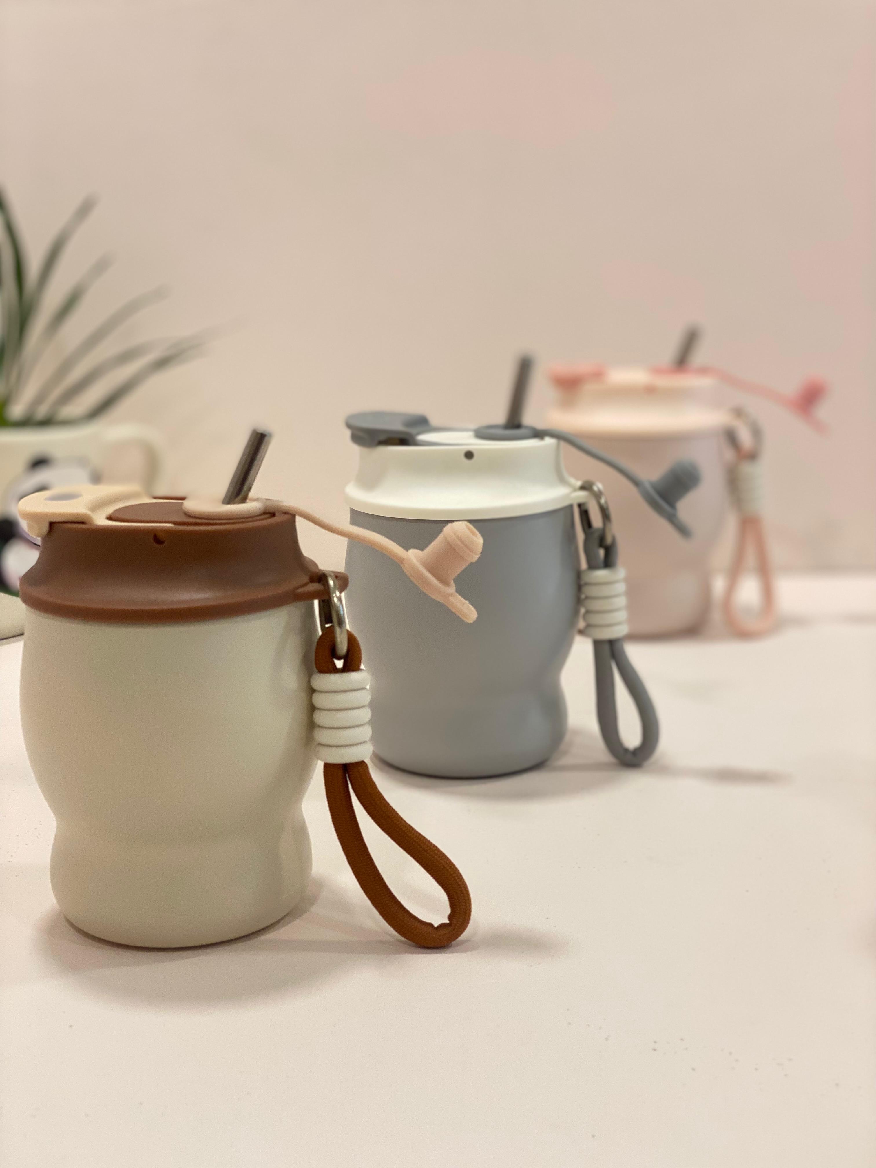 Pastel Portable Straw Tumbler with Lid & Wrist Strap – Leakproof Travel Cup | Reusable Coffee & Juice Mug