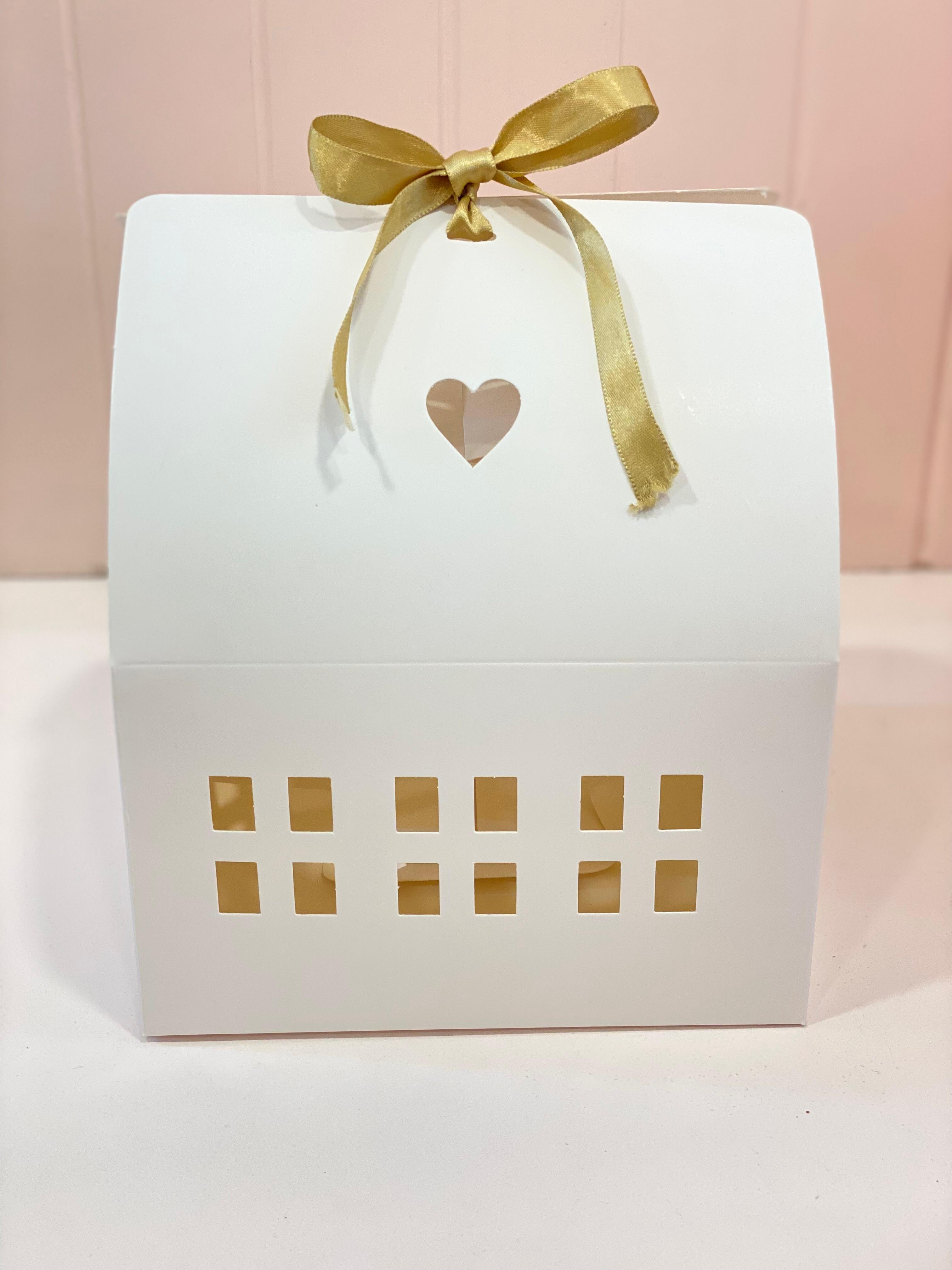 Cute House-Shaped Gift Box with Ribbon Handle – Decorative Party Favor & Gift Packaging Box