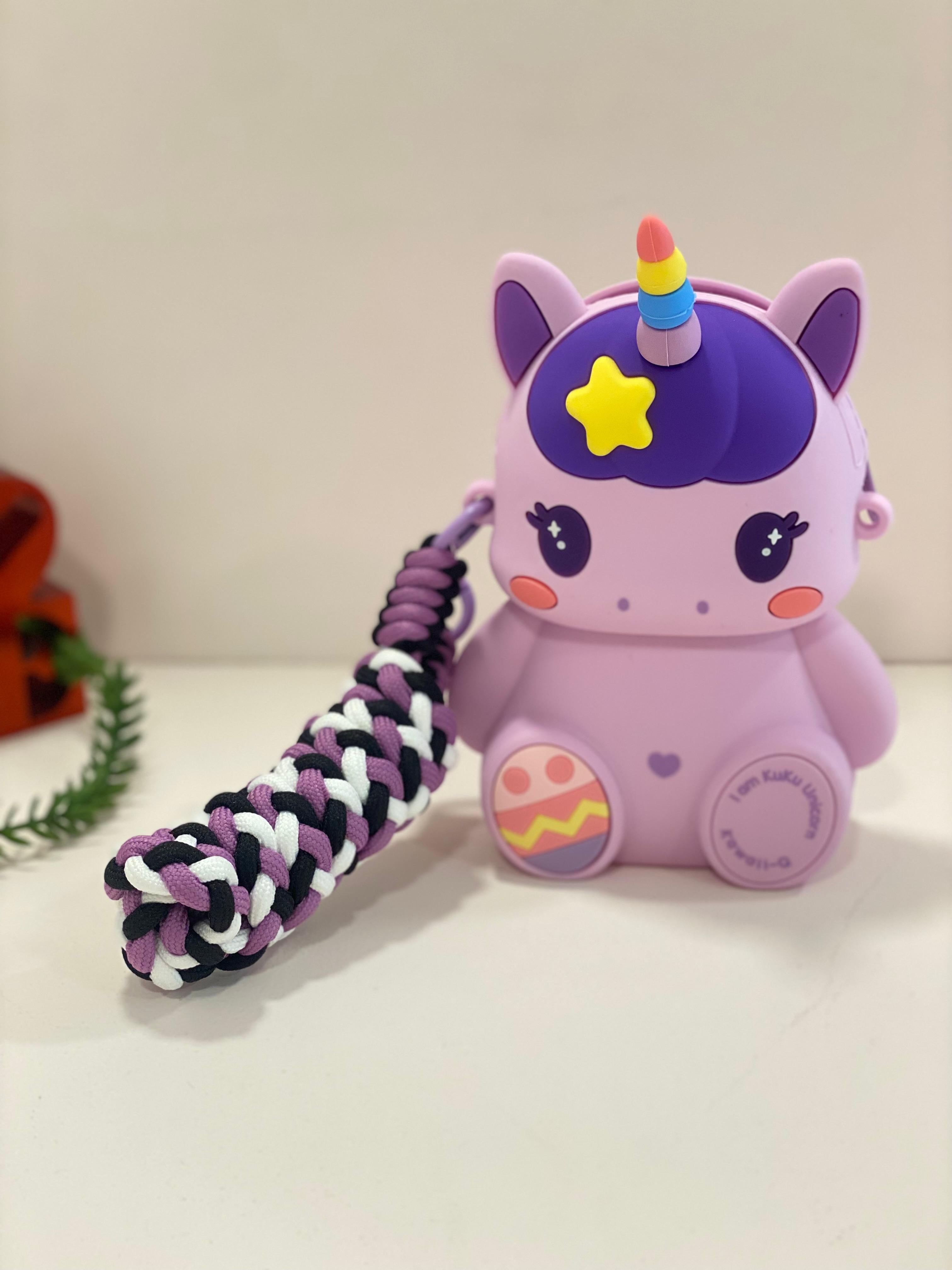 Kawaii 3D Unicorn & Black Cat Travel Pouch Set – Cute Silicone Crossbody Mini Bag with Keychain, Comb & Accessories