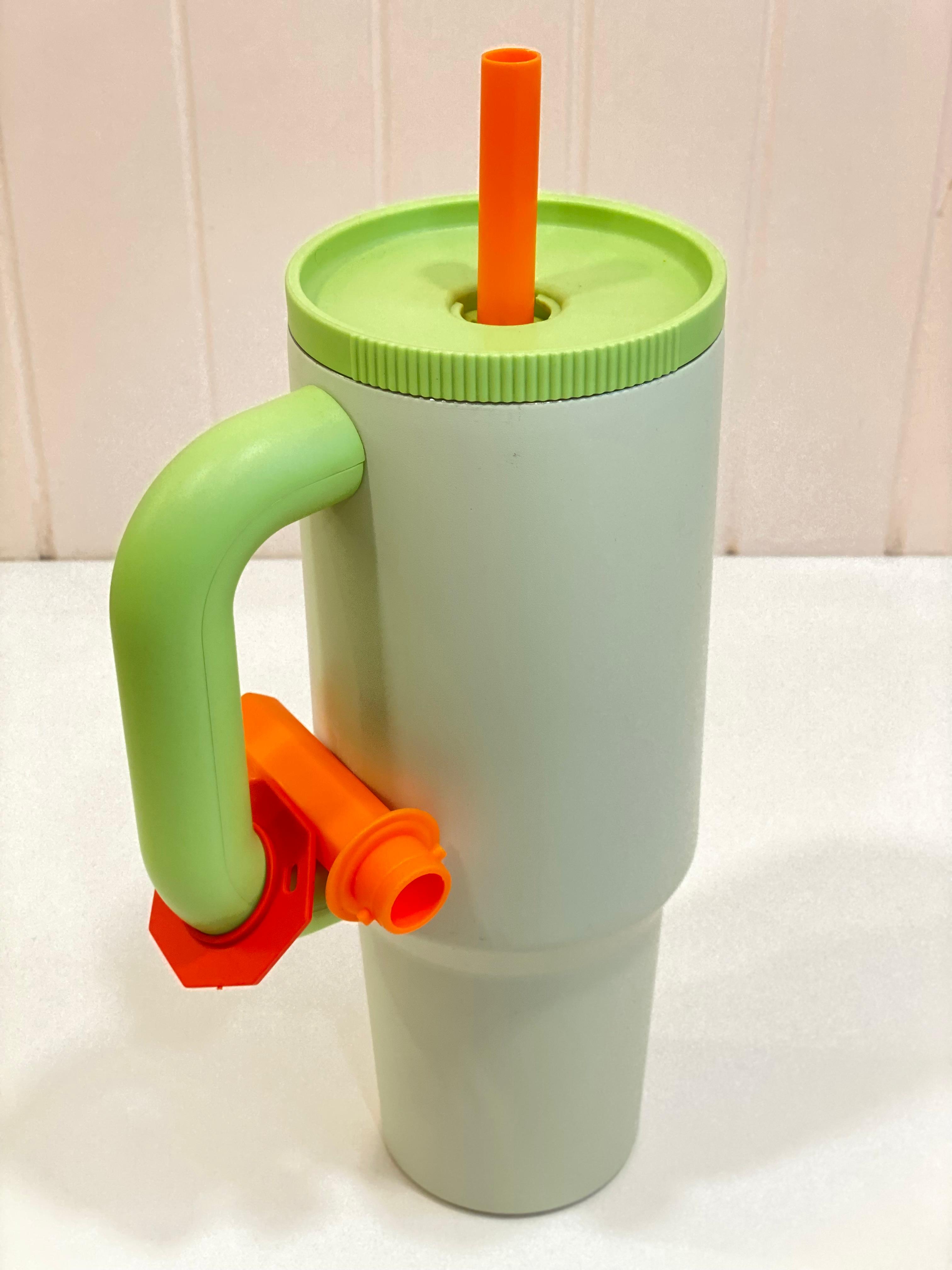 Pastel Insulated Travel Tumbler with Handle & Straw – Large Capacity Leakproof Thermal Cup | Aesthetic Reusable Drink Mug