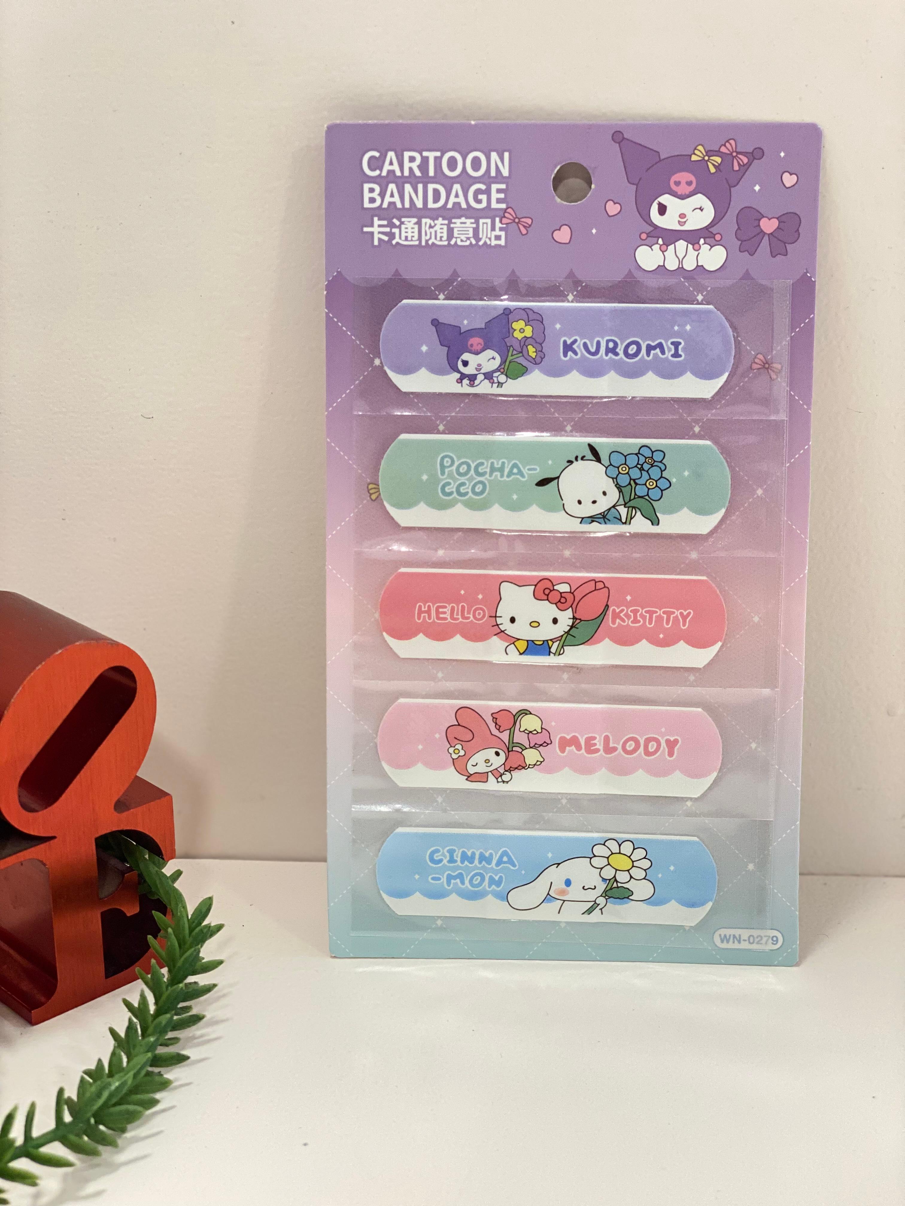 Cute Cartoon Printed Bandage Set – Kids Adhesive Bandages | Kawaii Character First Aid Plasters | Bunny, Dino & Sanrio Style Designs
