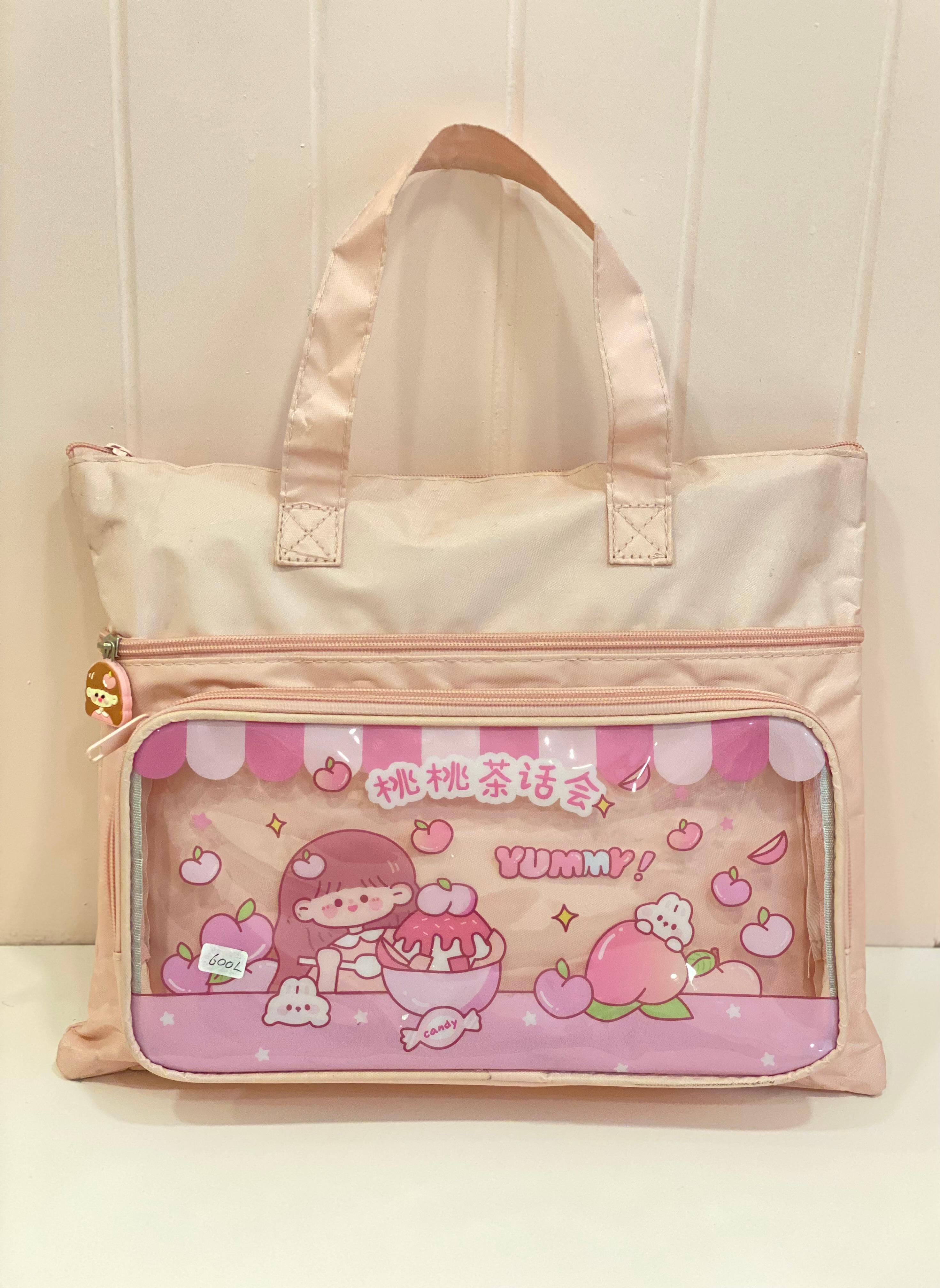 Cute Cartoon Multi-Pocket Tote Bag – Kids School / Tuition / Activity Handbag