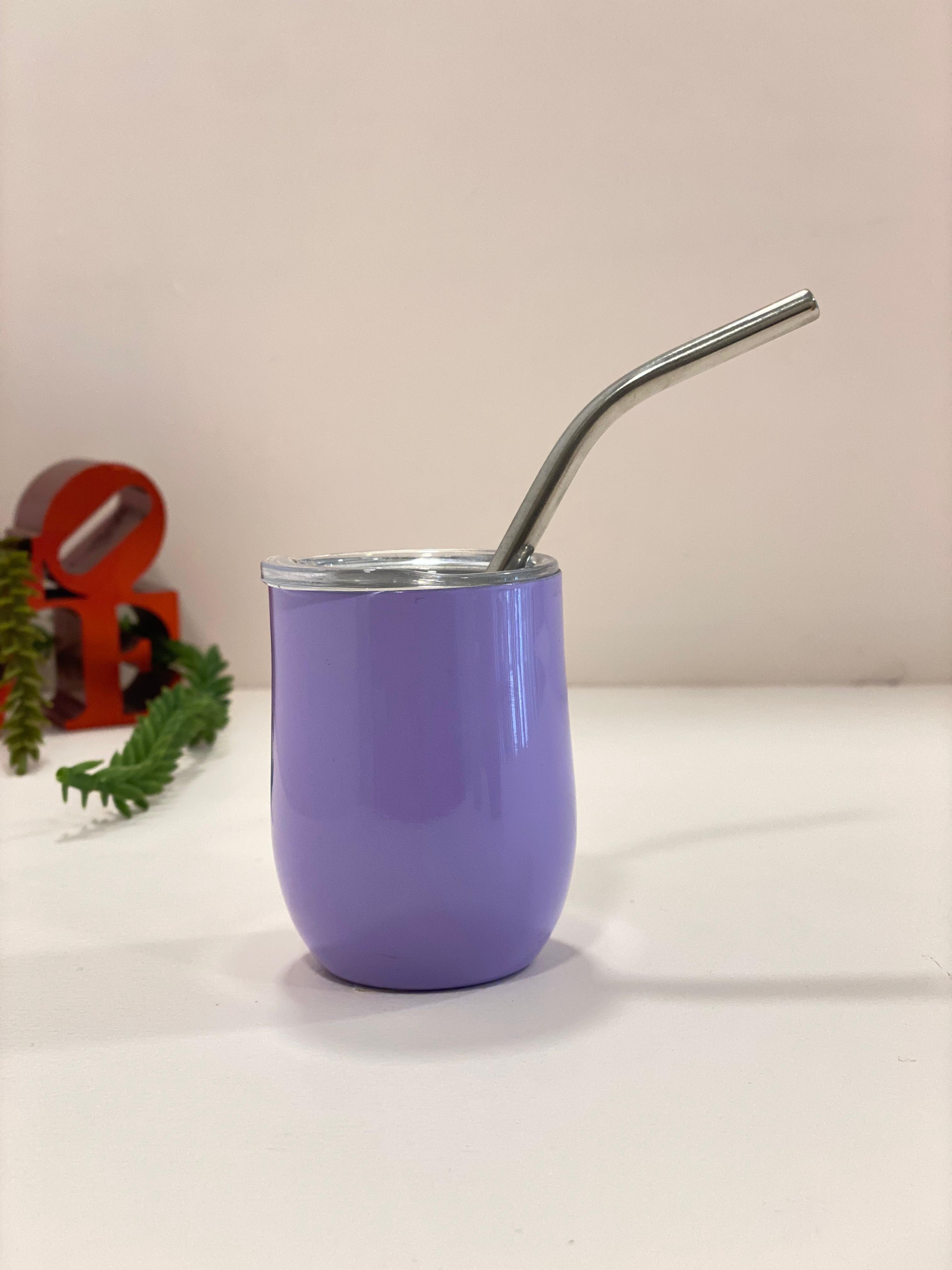 Mini Stainless Steel Insulated Tumbler Cup with Lid & Metal Straw – Cute Travel Coffee Mug