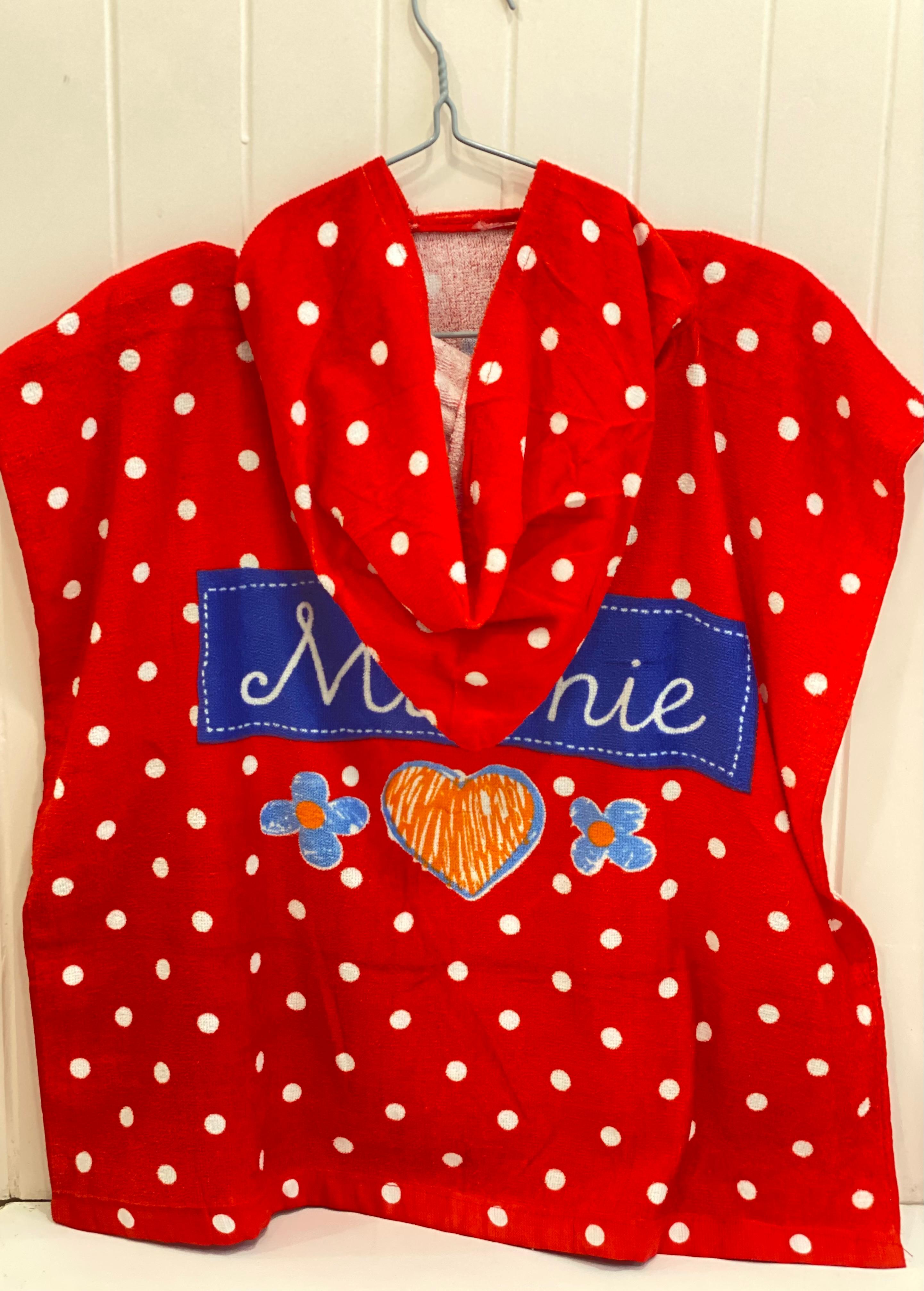 Kids Minnie Mouse Hooded Towel Poncho – Soft Cartoon Bath & Beach Towel for Girls