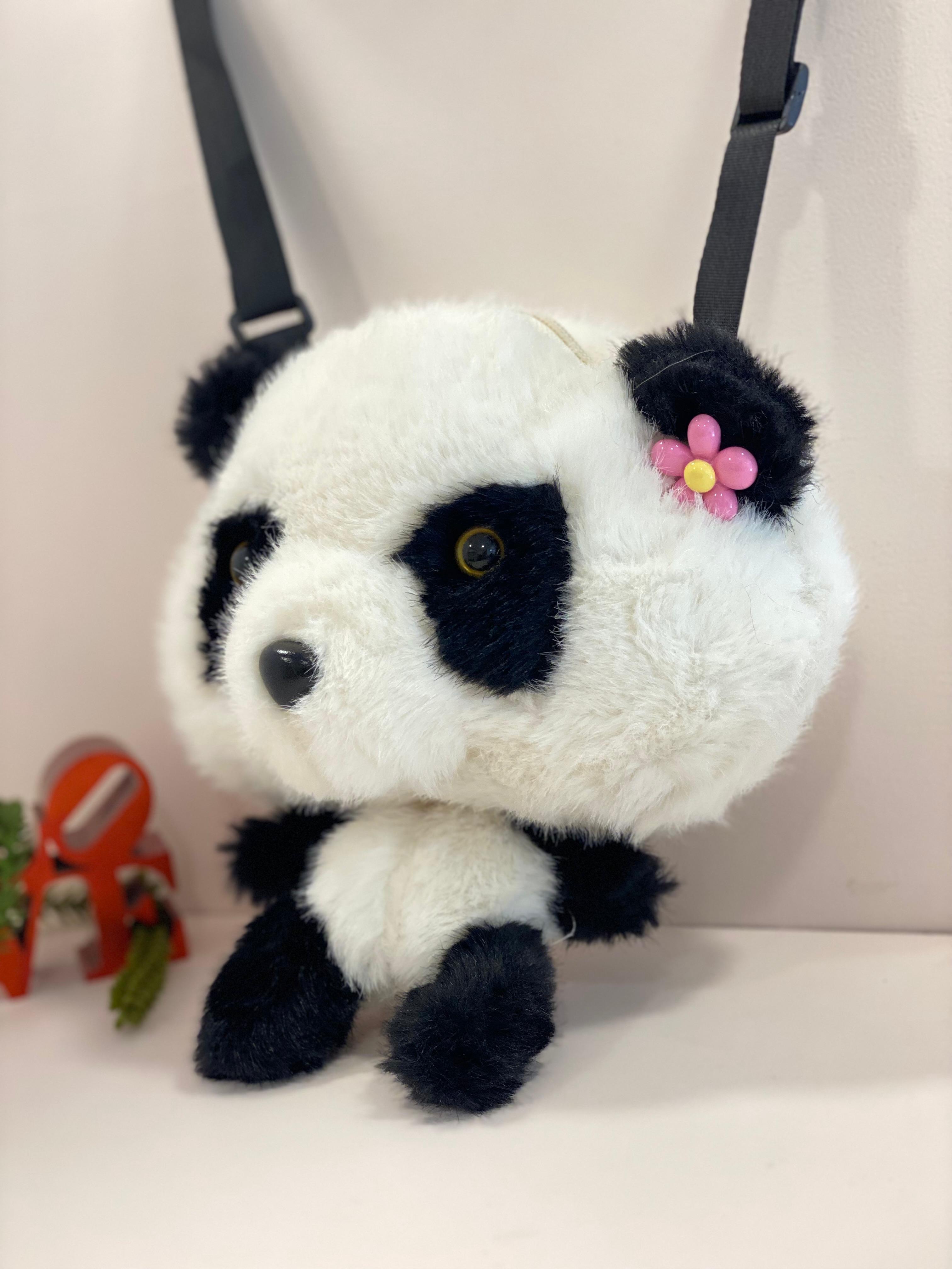 Cute Panda Plush Crossbody Bag – Kawaii Soft Toy Shoulder Bag for Kids & Girls