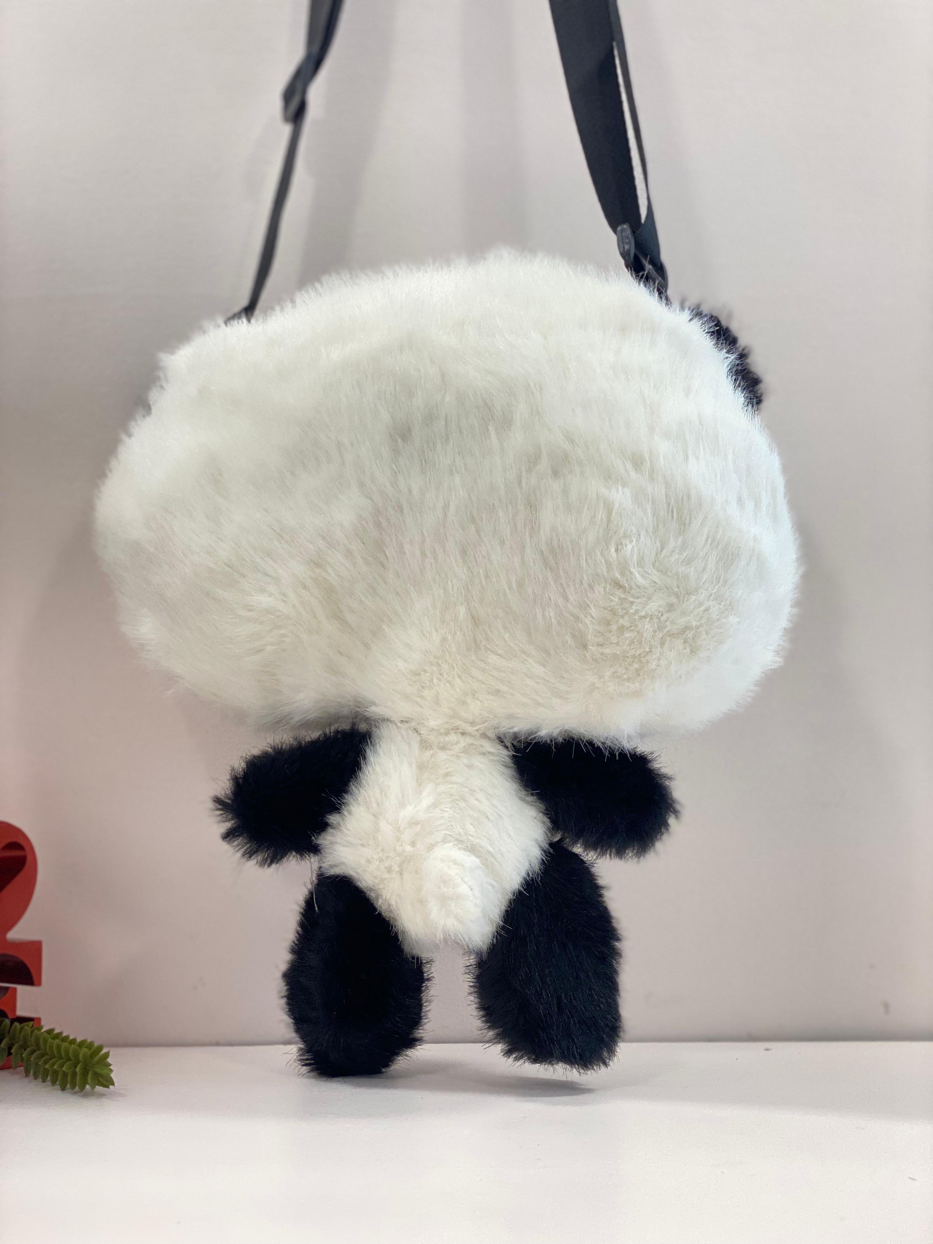 Cute Panda Plush Crossbody Bag – Kawaii Soft Toy Shoulder Bag for Kids & Girls