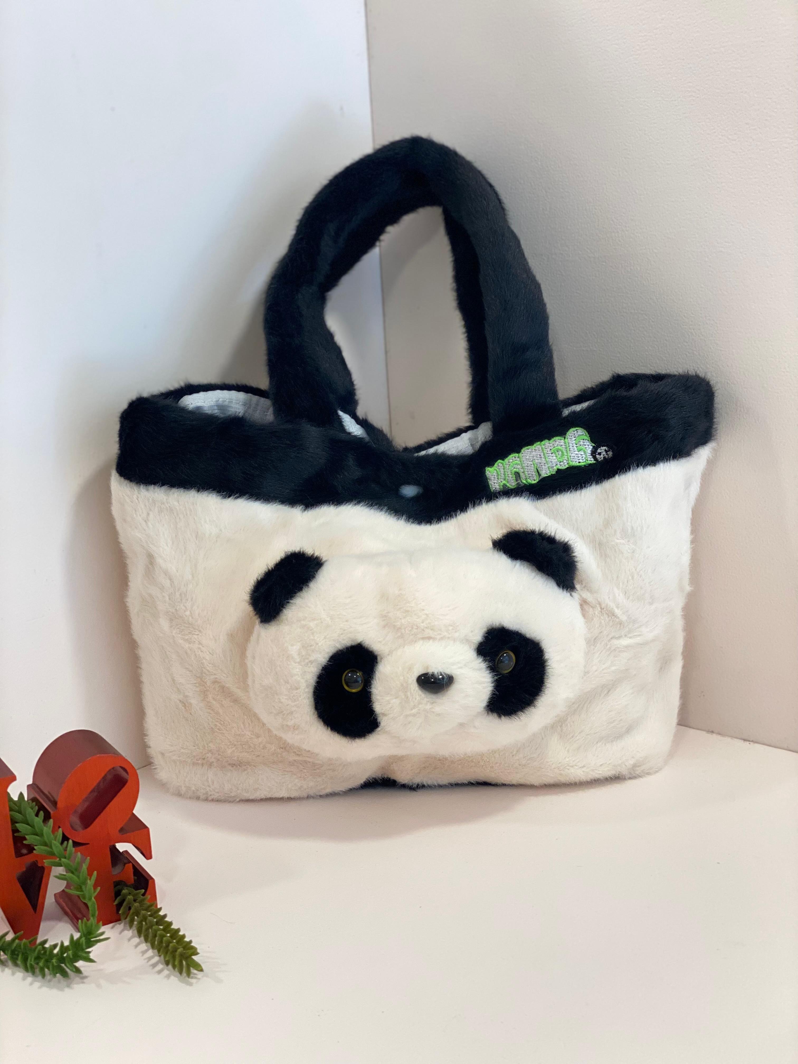 Cute Panda Plush Tote Bag – Soft Kawaii Shoulder Bag for Girls & Teens