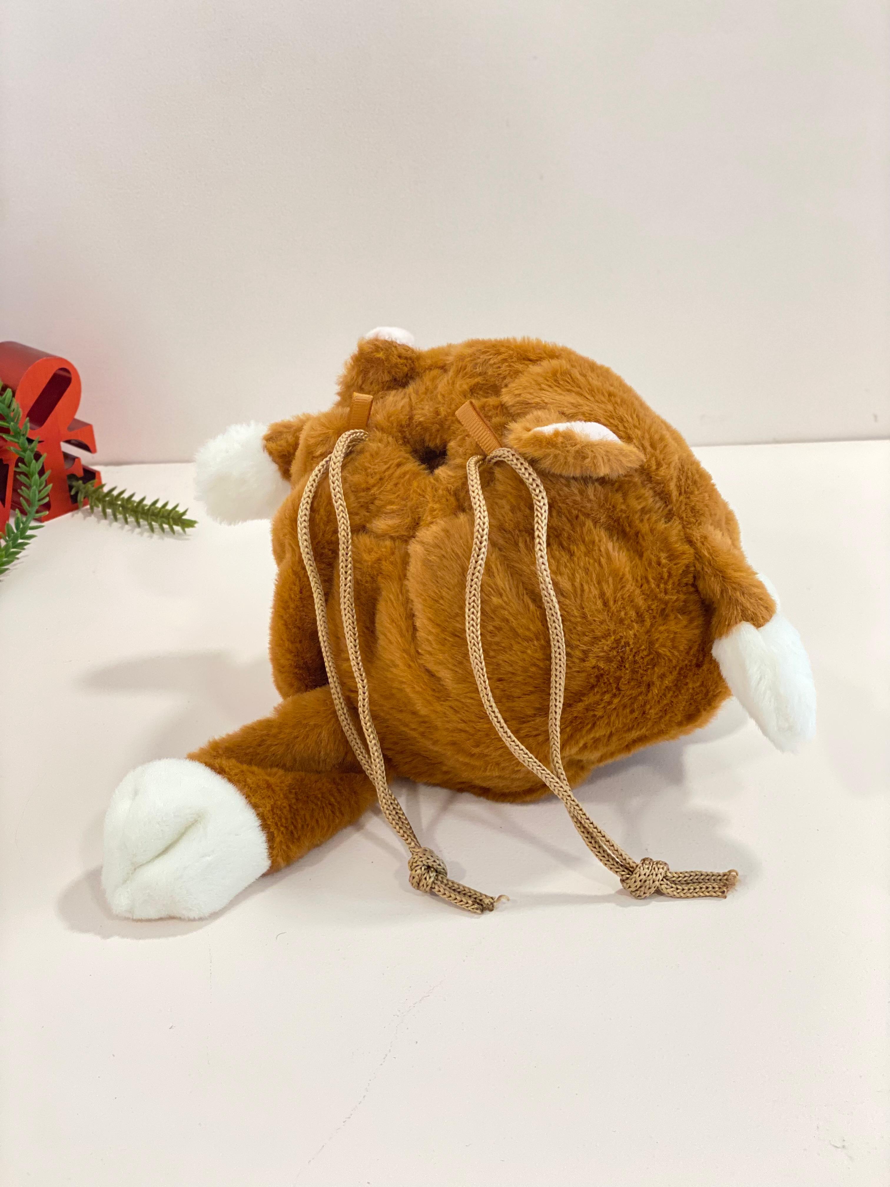 Cute Cartoon Cat Plush Crossbody Bag – Soft Kawaii Animal Drawstring Shoulder Bag for Kids & Girls