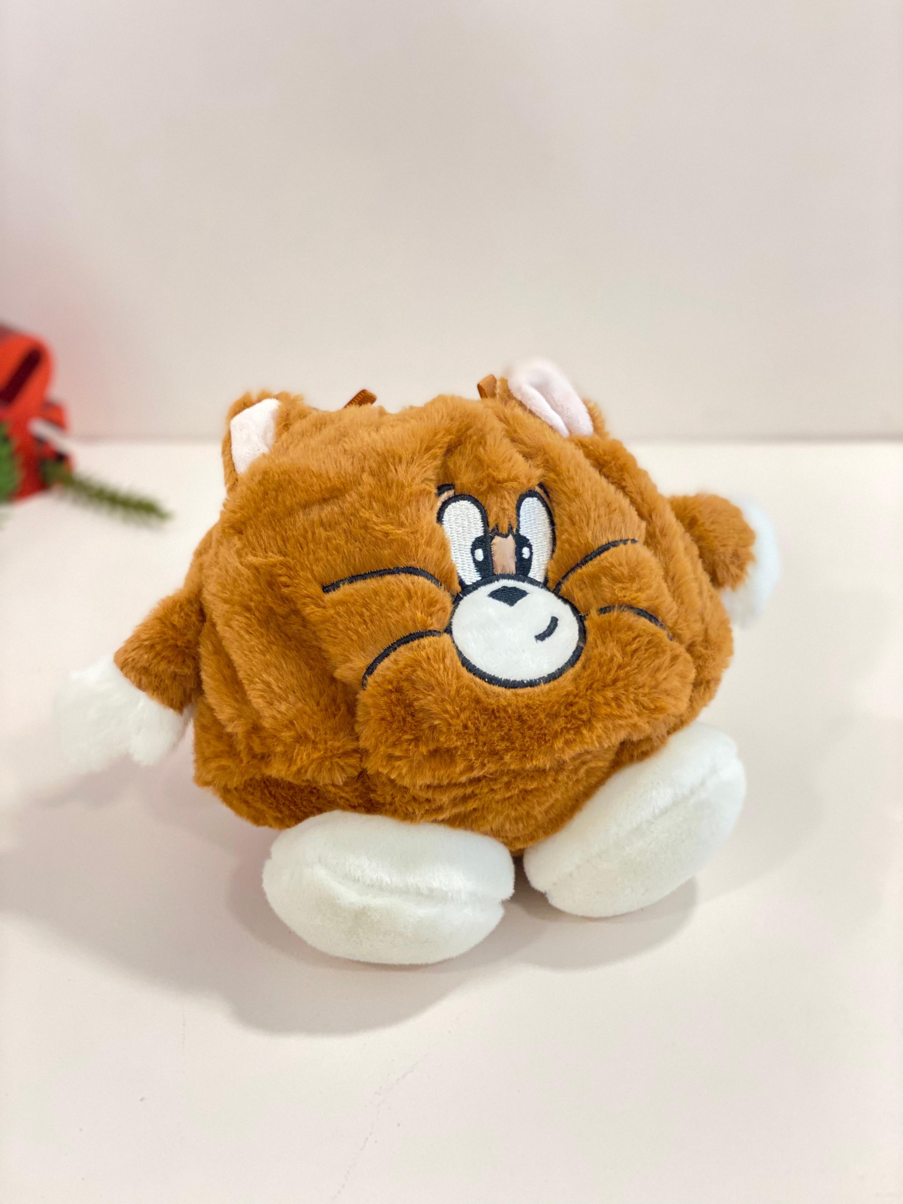 Cute Cartoon Cat Plush Crossbody Bag – Soft Kawaii Animal Drawstring Shoulder Bag for Kids & Girls