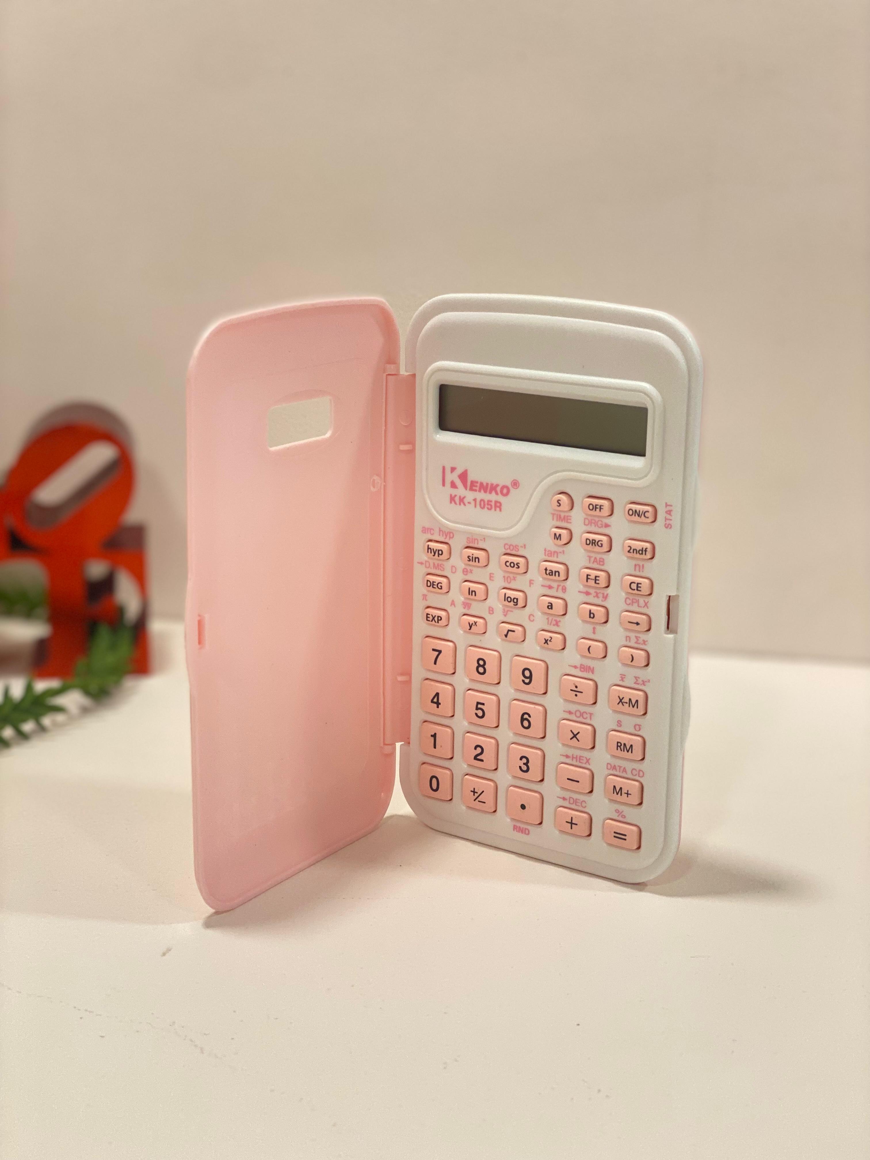 Pastel Scientific Calculator with Protective Flip Cover – Portable Student Calculator for School & Office