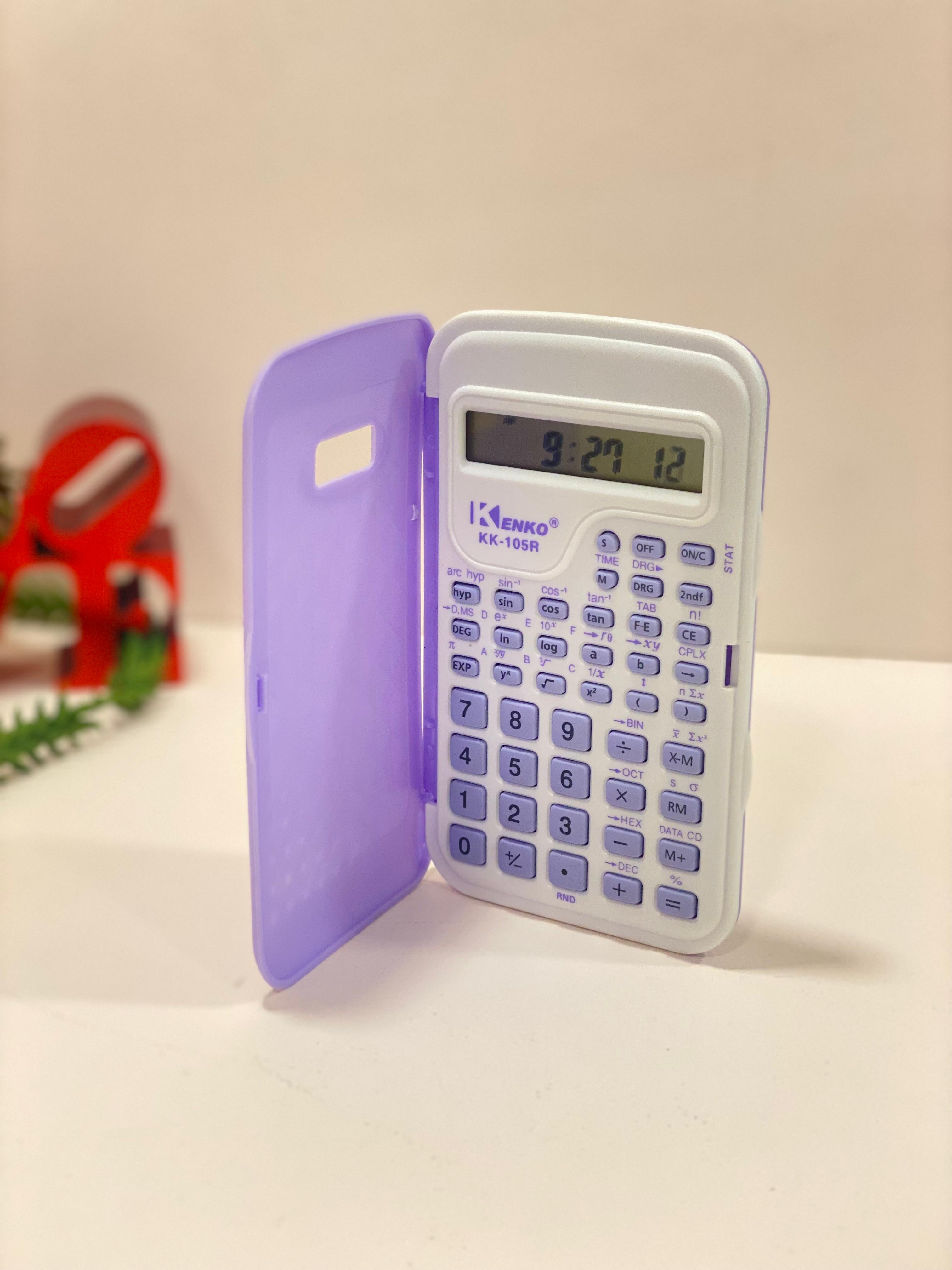 Pastel Scientific Calculator with Protective Flip Cover – Portable Student Calculator for School & Office