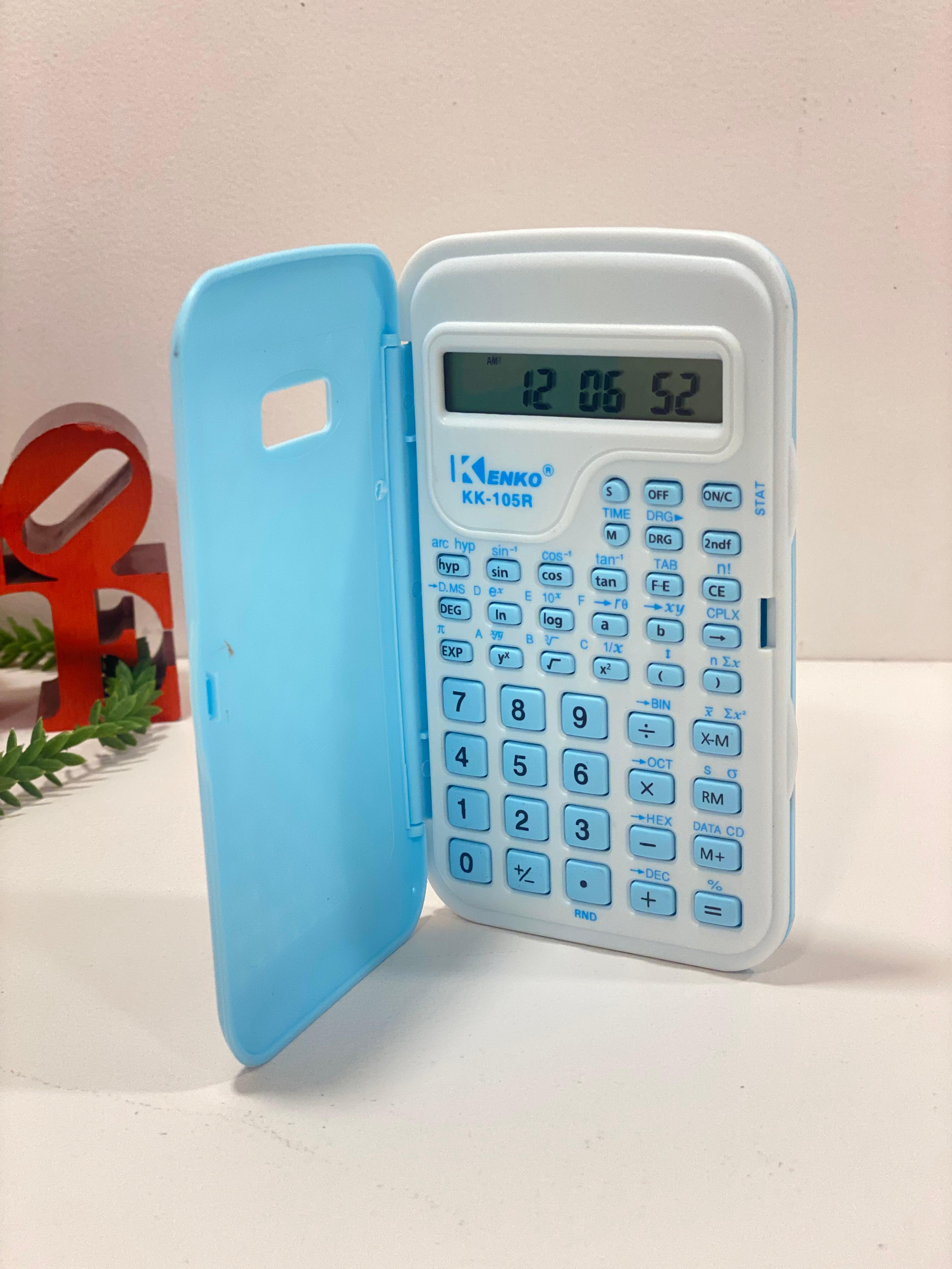 Pastel Scientific Calculator with Protective Flip Cover – Portable Student Calculator for School & Office
