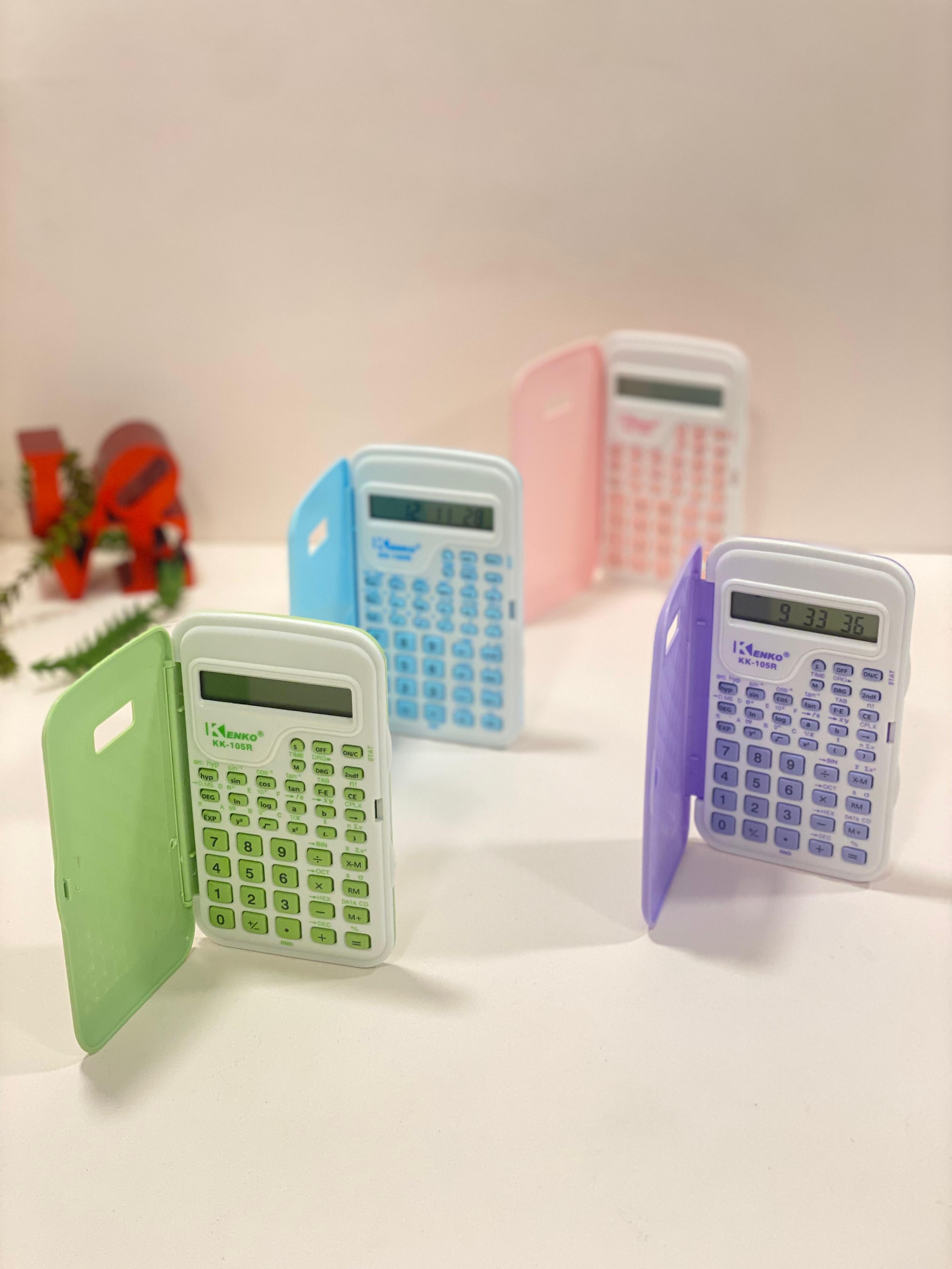 Pastel Scientific Calculator with Protective Flip Cover – Portable Student Calculator for School & Office