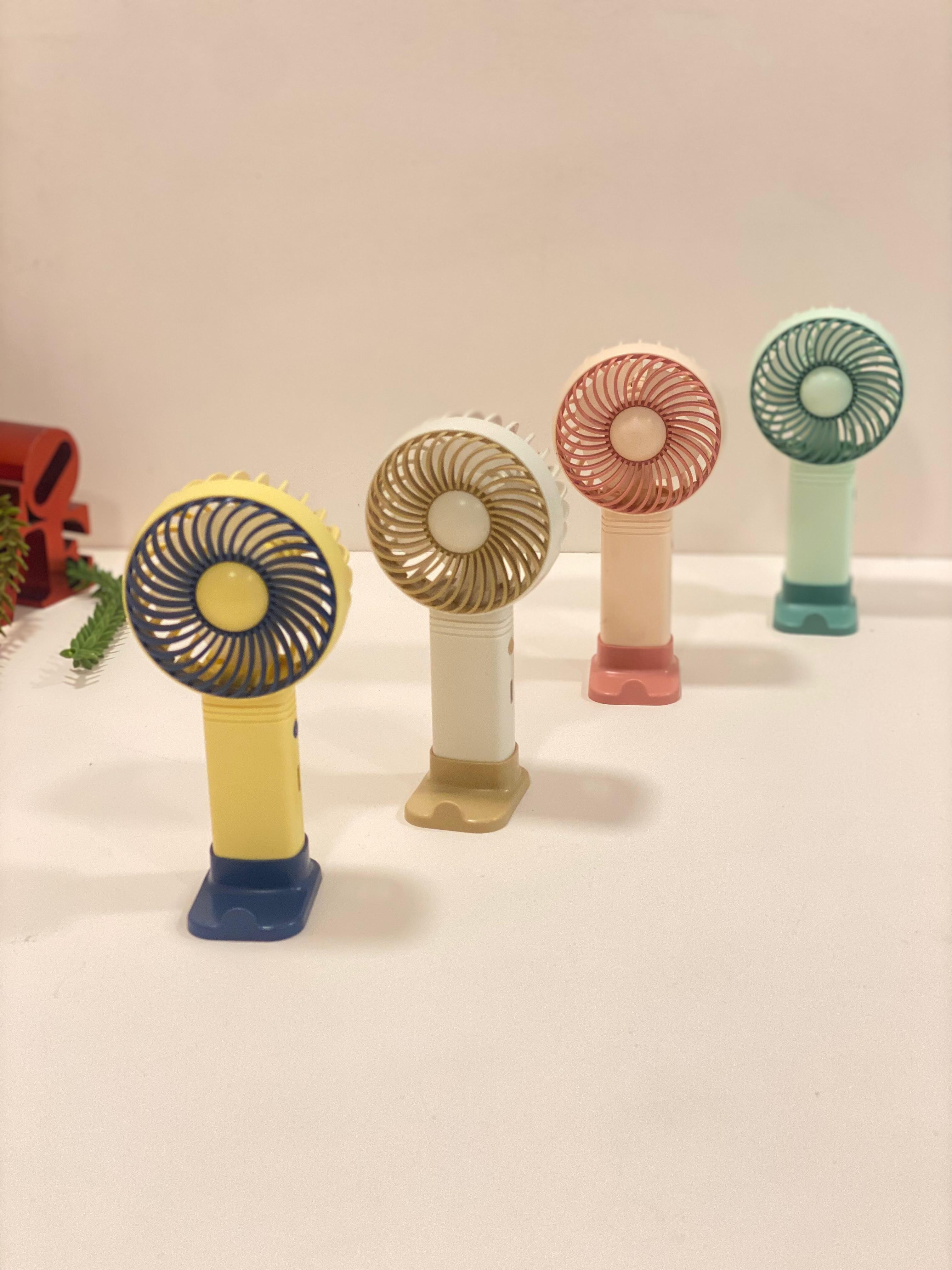 Portable USB Rechargeable Mini Desk Fan with Phone Stand – Foldable Handheld Cooling Fan