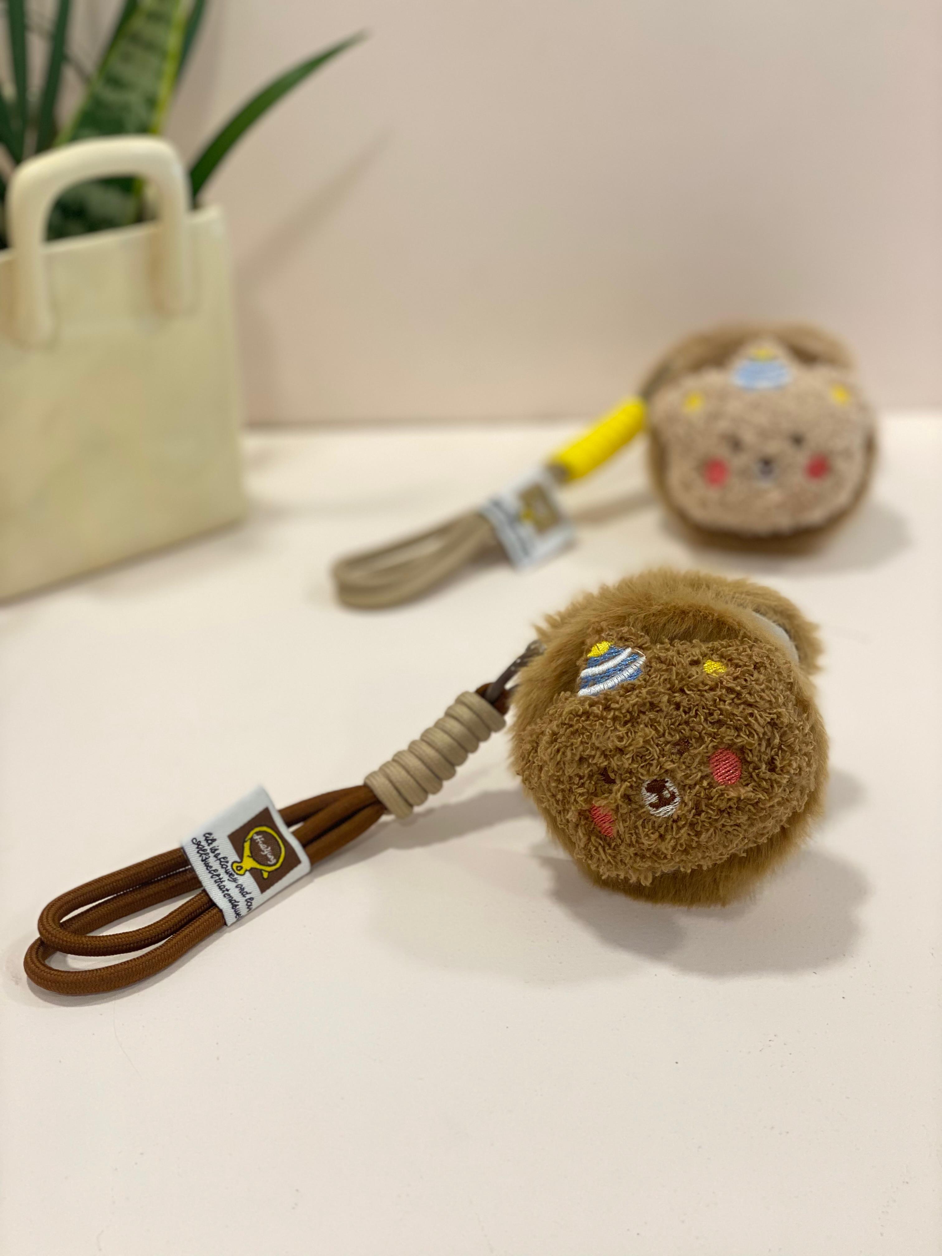 Cute Plush Bear Pocket Mirror Keychain – Fluffy Compact Makeup Mirror Bag Charm
