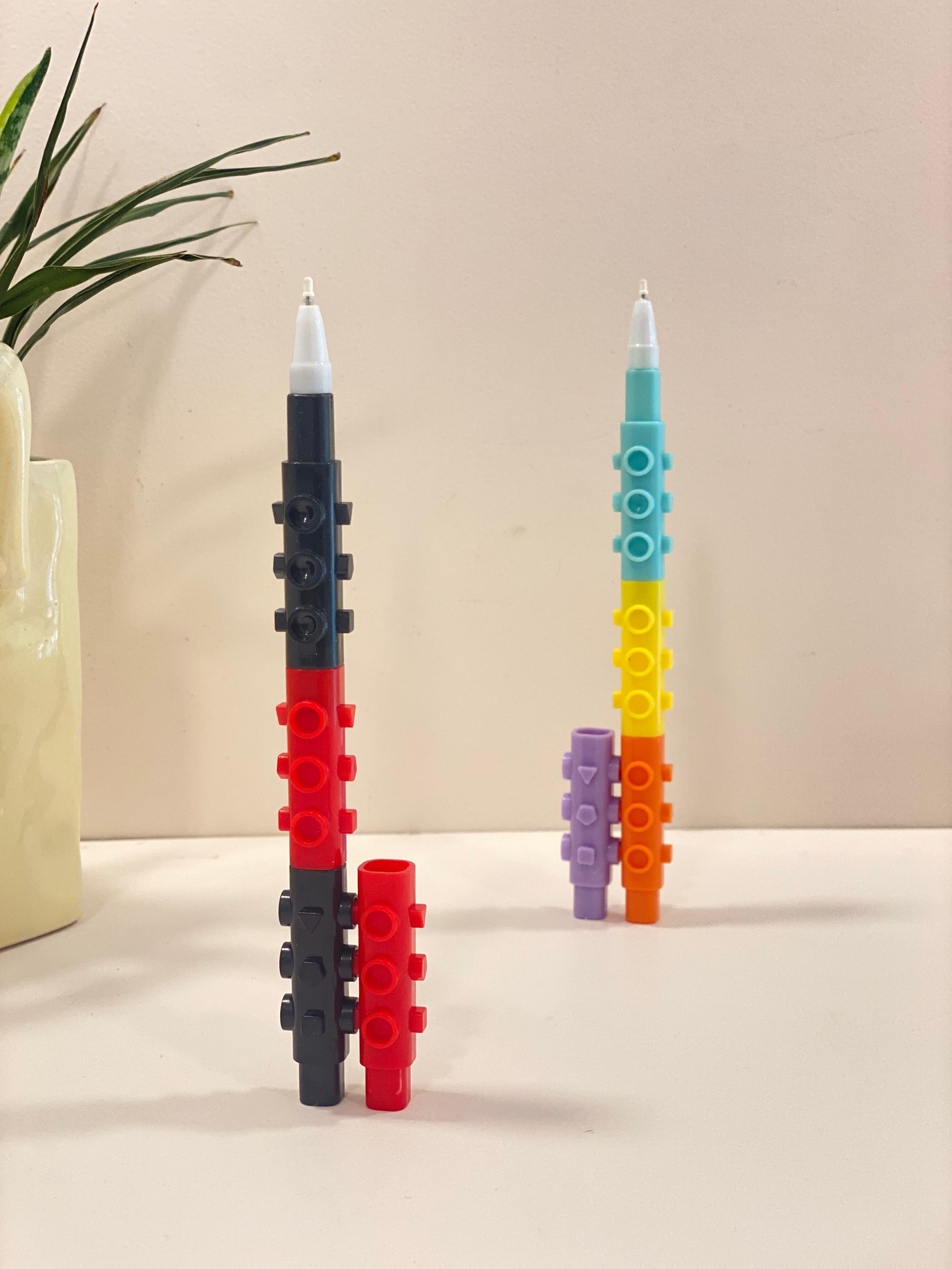 Creative Building Block Pen for Kids – Stackable DIY Brick Pen Toy | Fun School Stationery Gift