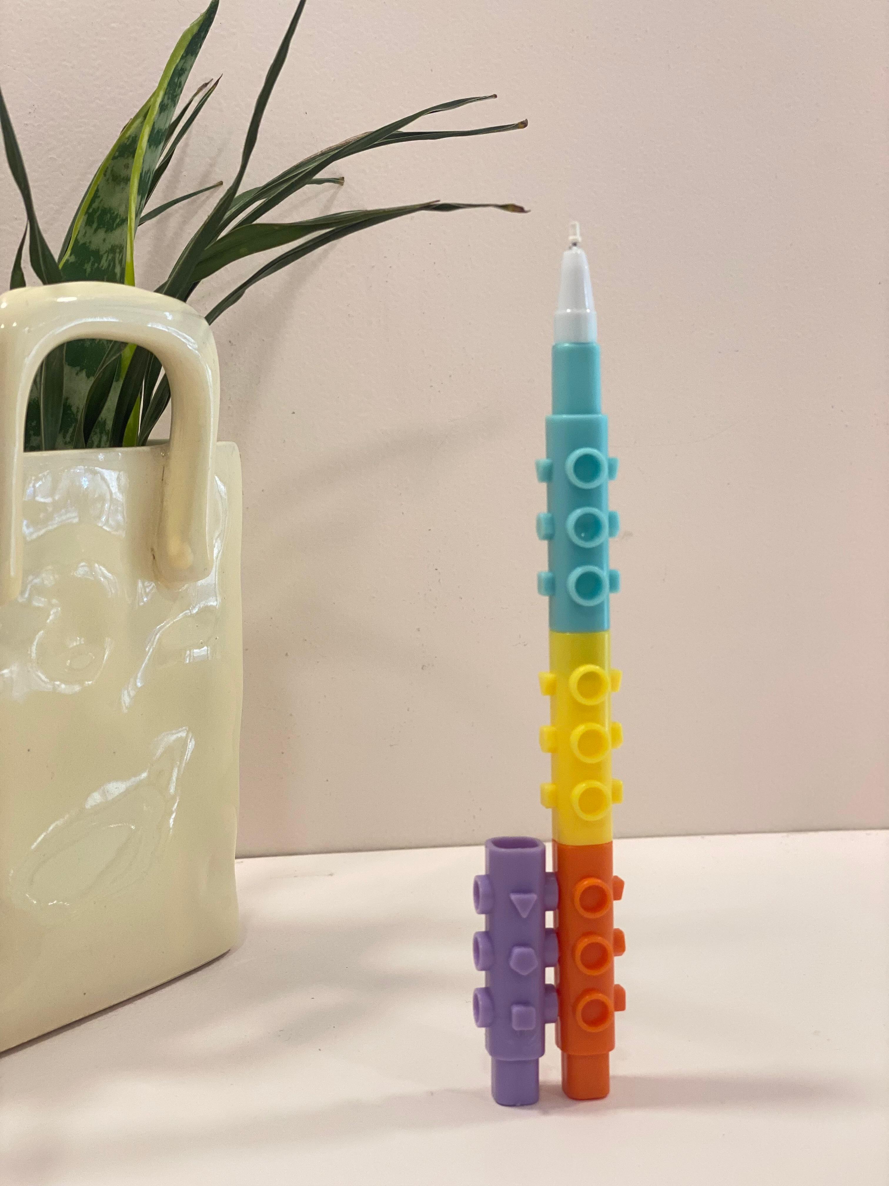 Creative Building Block Pen for Kids – Stackable DIY Brick Pen Toy | Fun School Stationery Gift