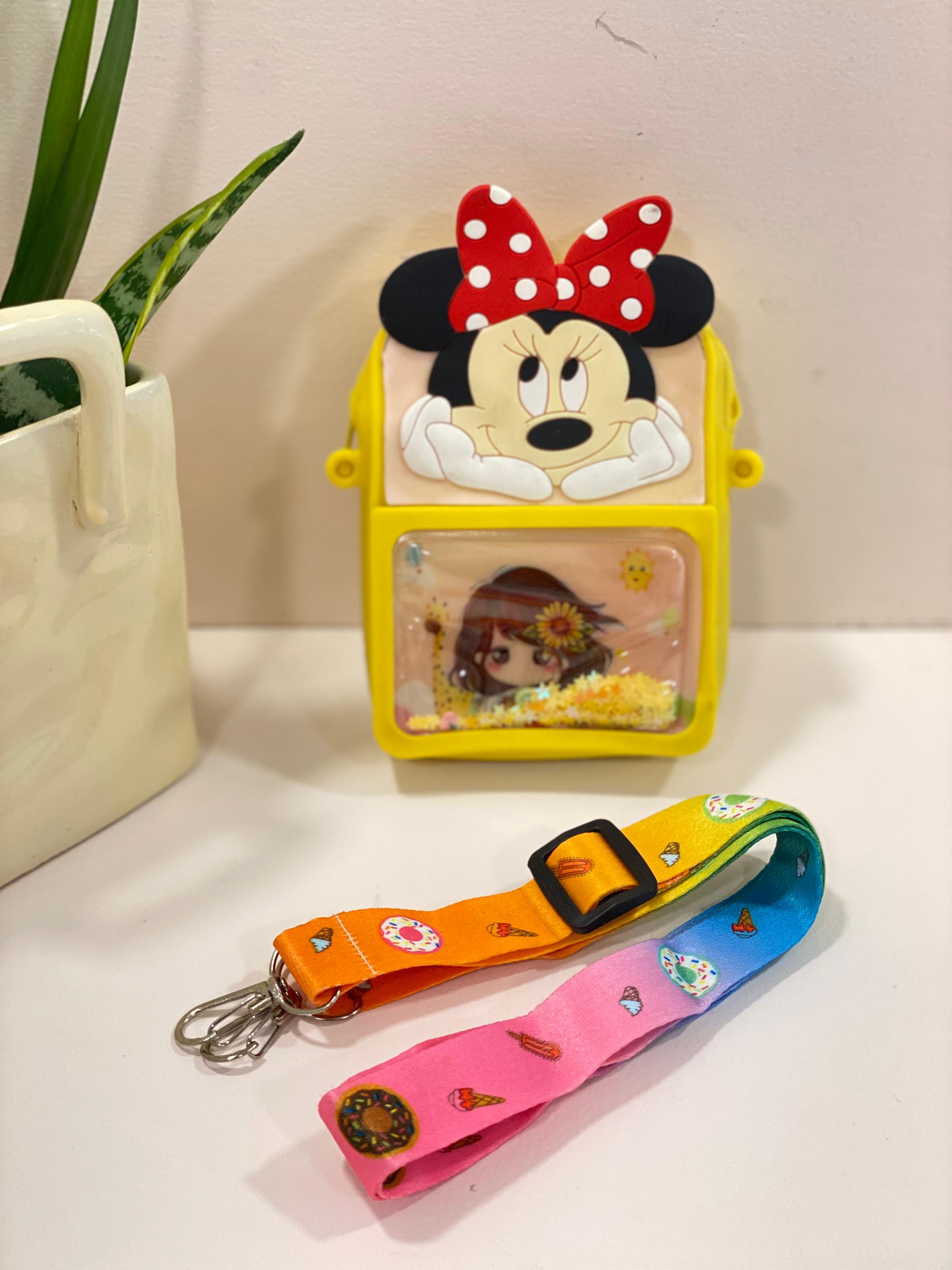 A cute cartoon kids coin bank with colorful lanyard — perfect for storing coins, candies, and tiny treasures while making saving money fun.