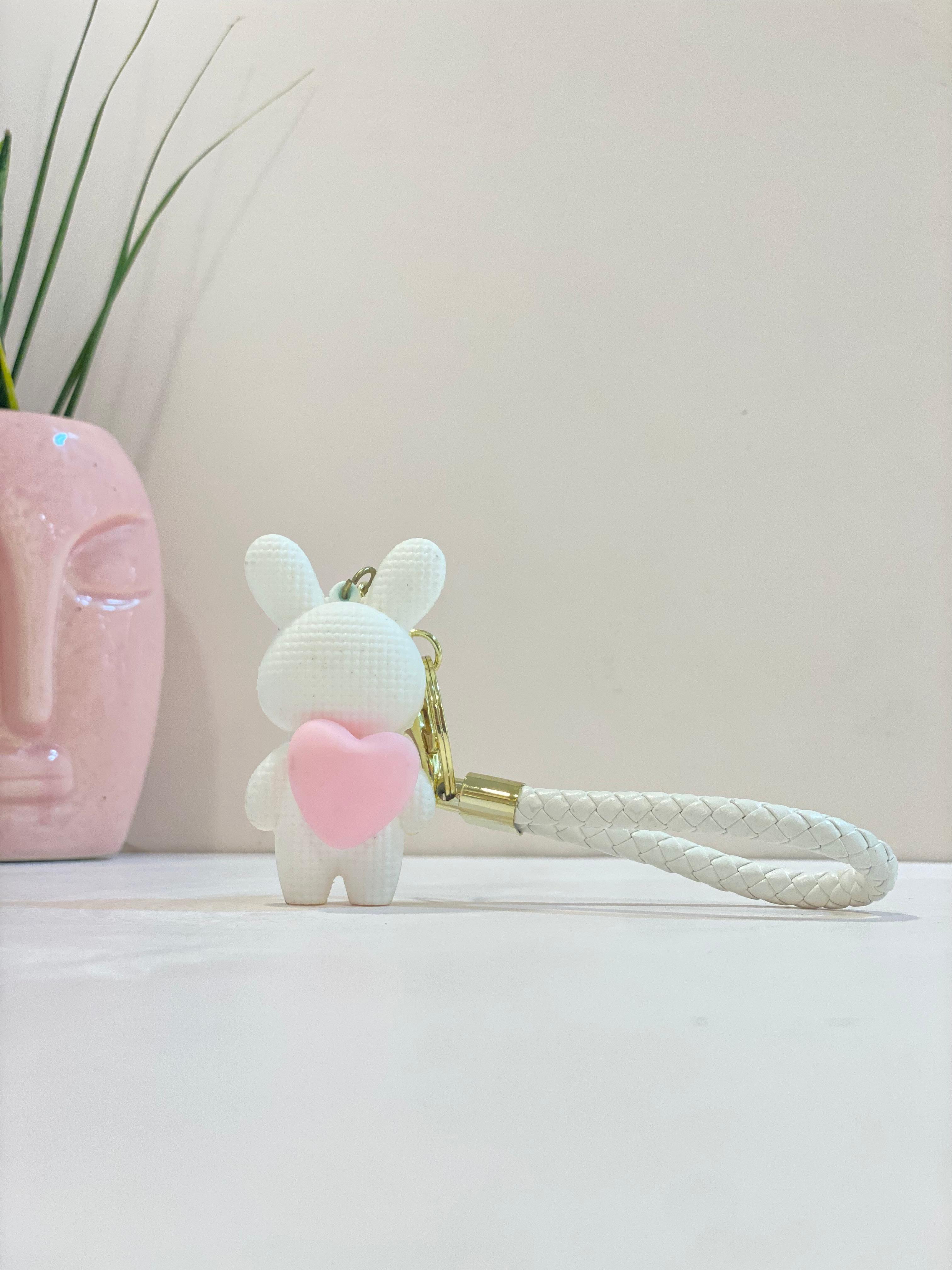 Pastel Teddy Heart Keychain