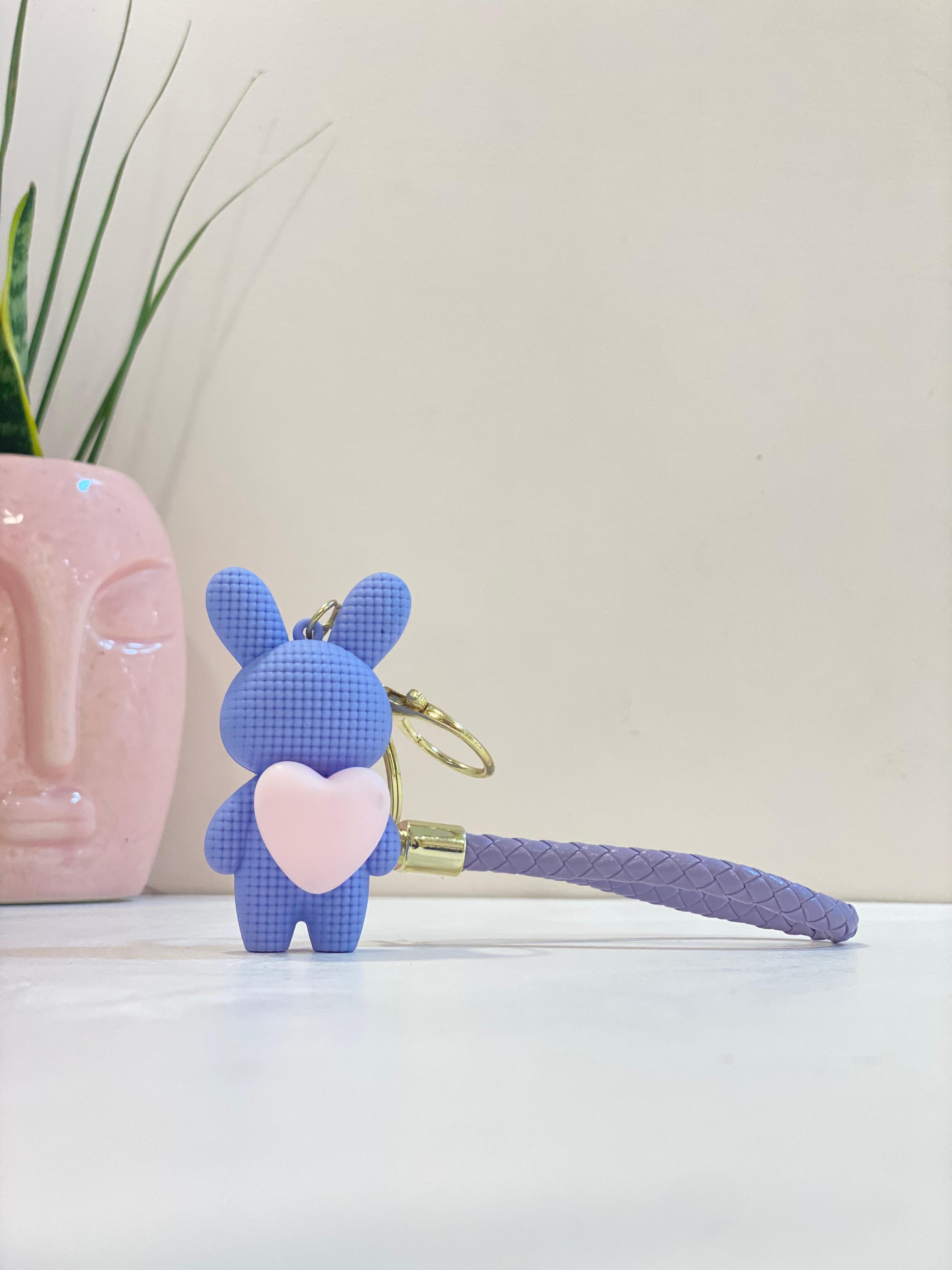 Pastel Teddy Heart Keychain