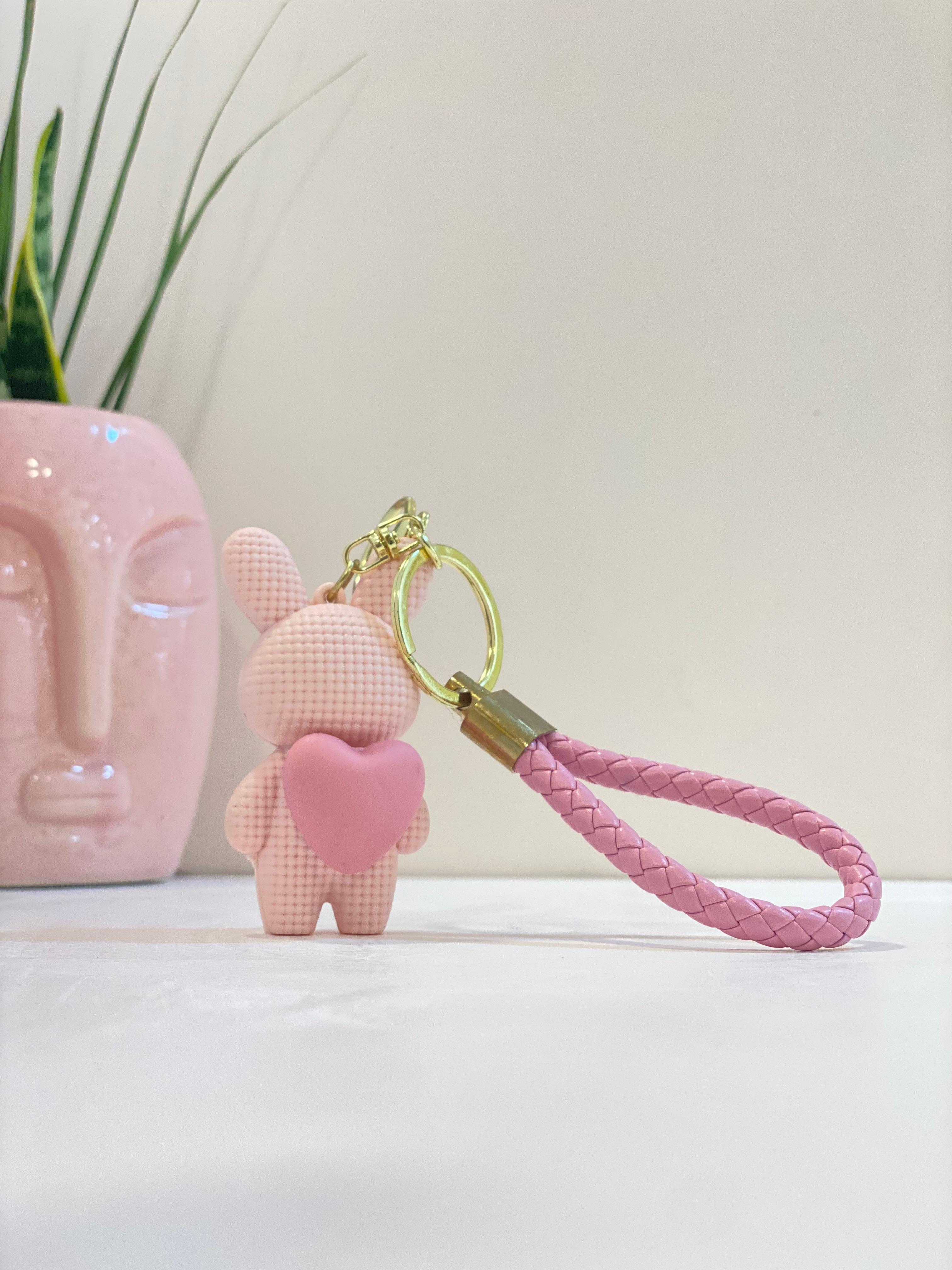 Pastel Teddy Heart Keychain