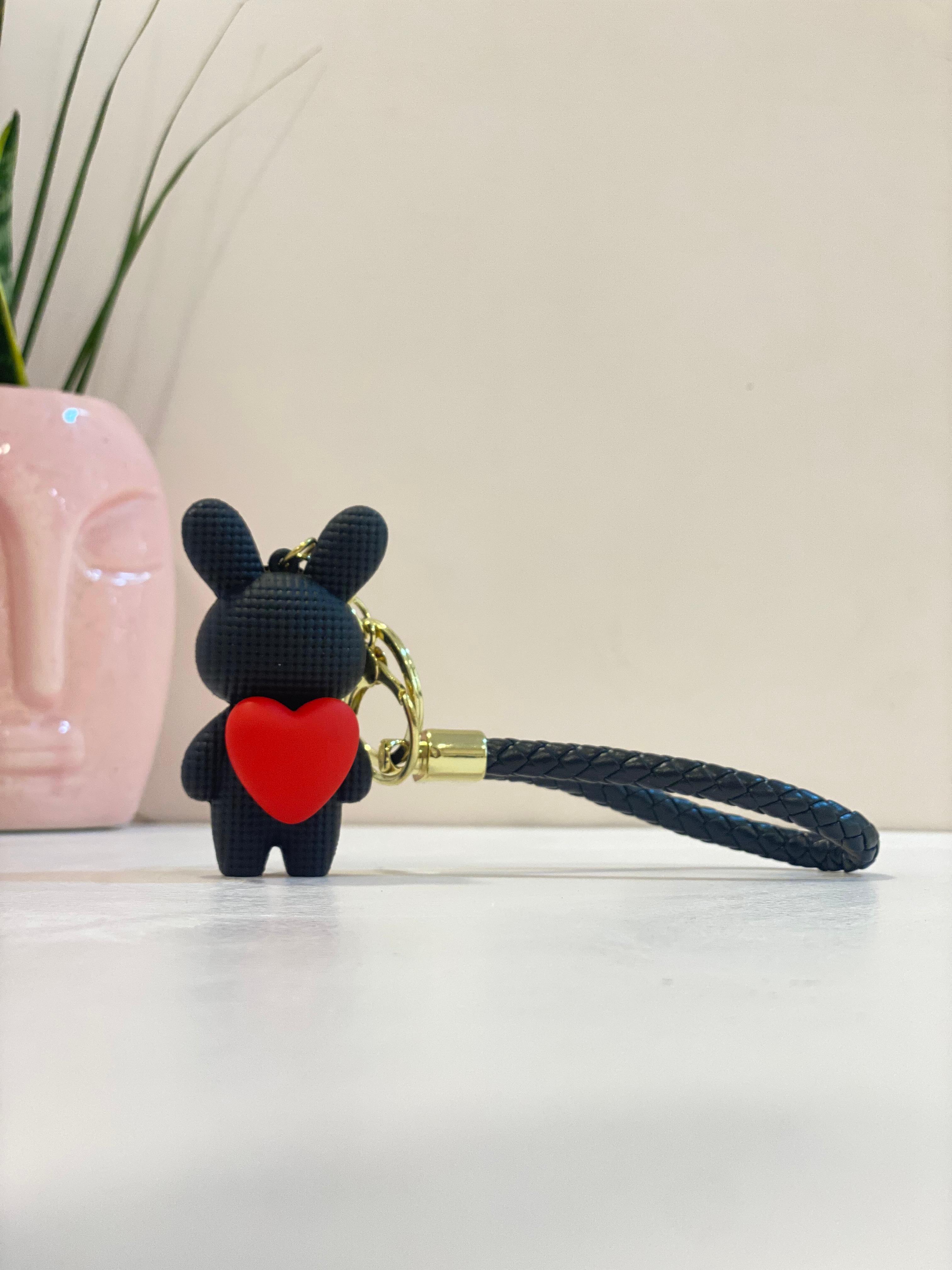 Pastel Teddy Heart Keychain