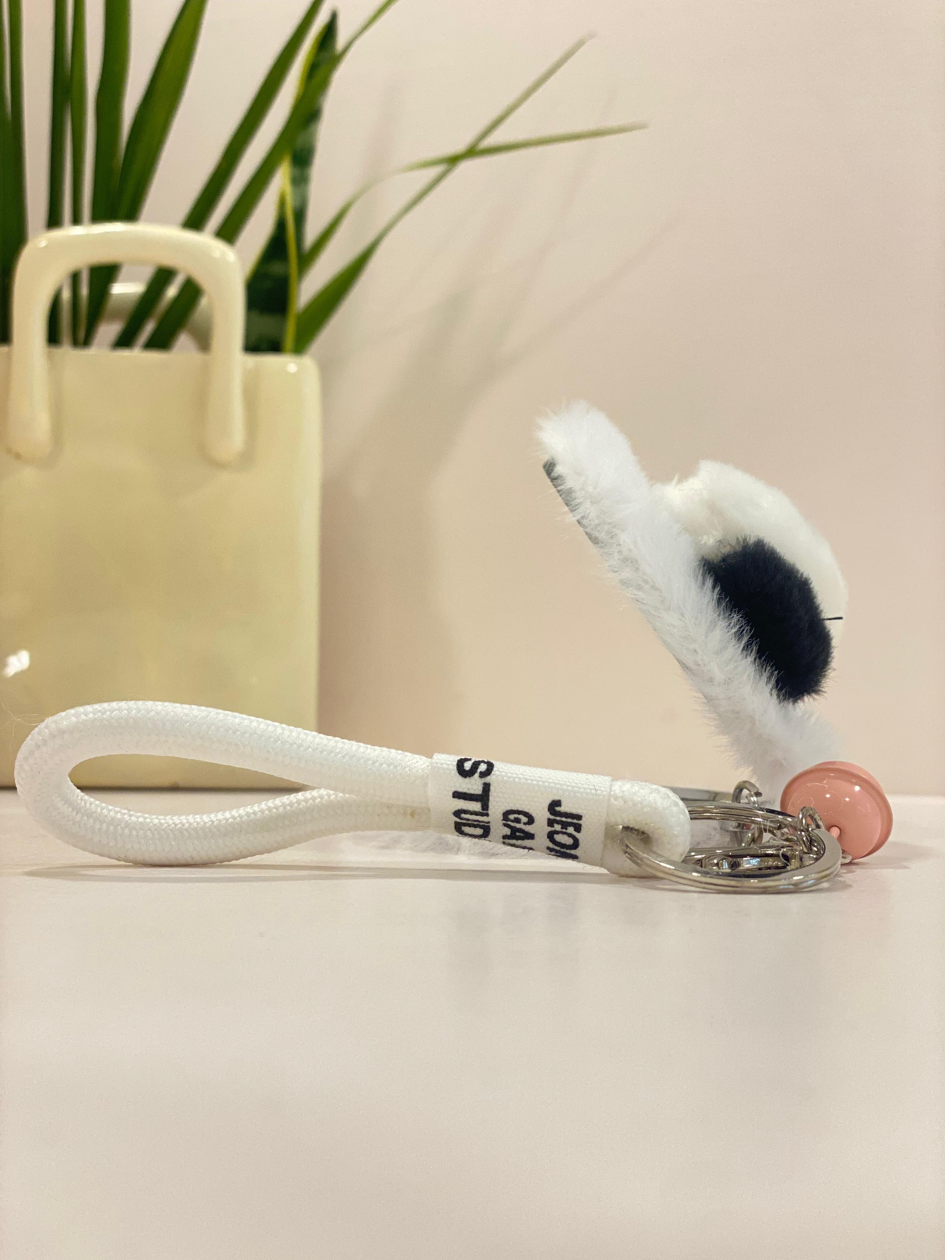 Plush Puppy Compact Mirror Keychain