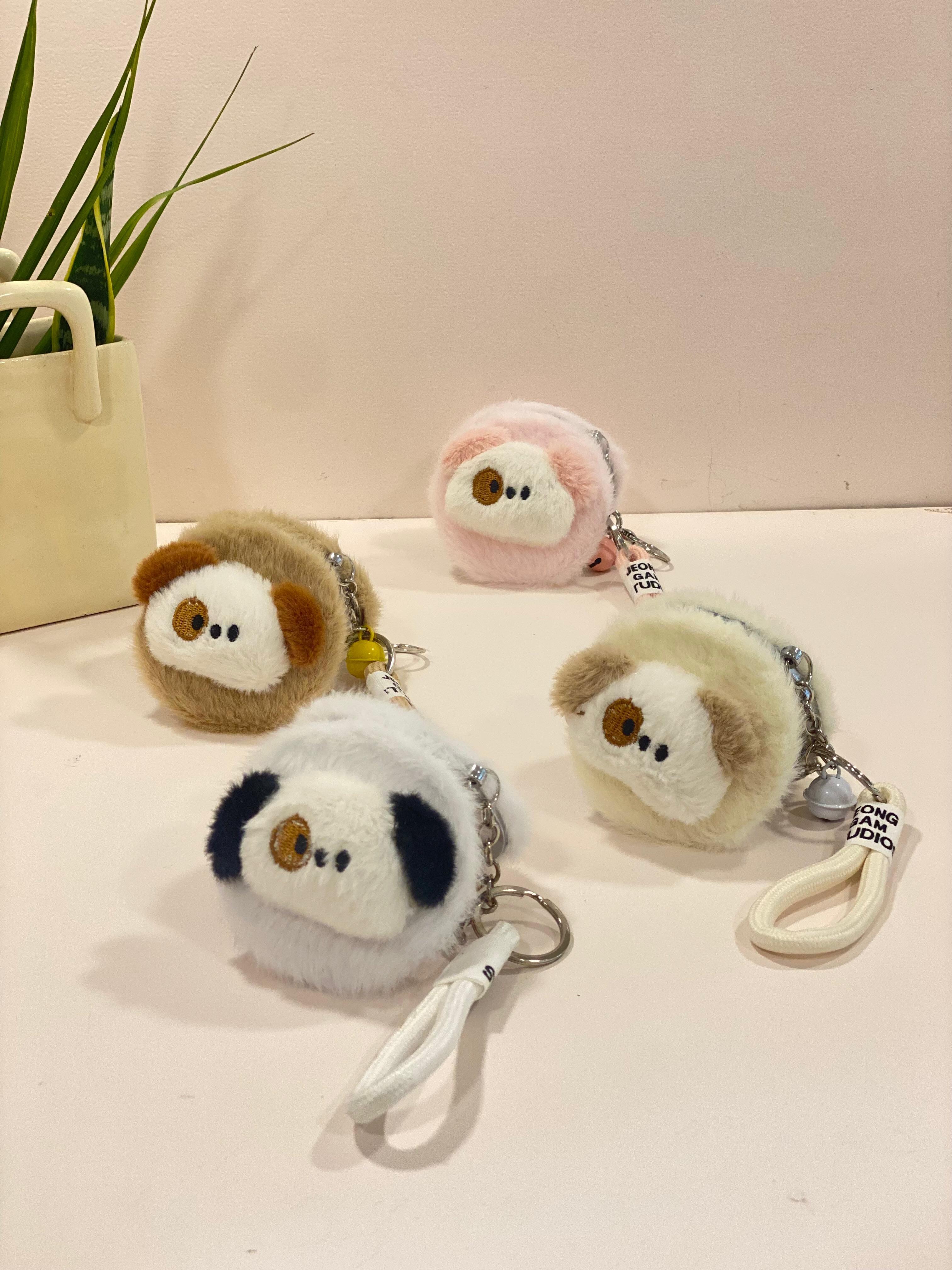 Plush Puppy Compact Mirror Keychain