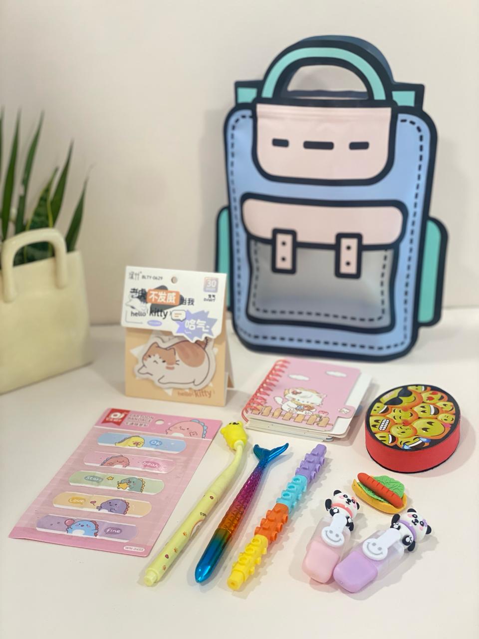 2D Cartoon Backpack Stationery Pouch Hamper
