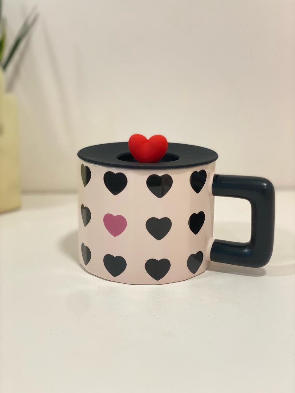 Pastel Pink Block-Handle Ceramic Mug