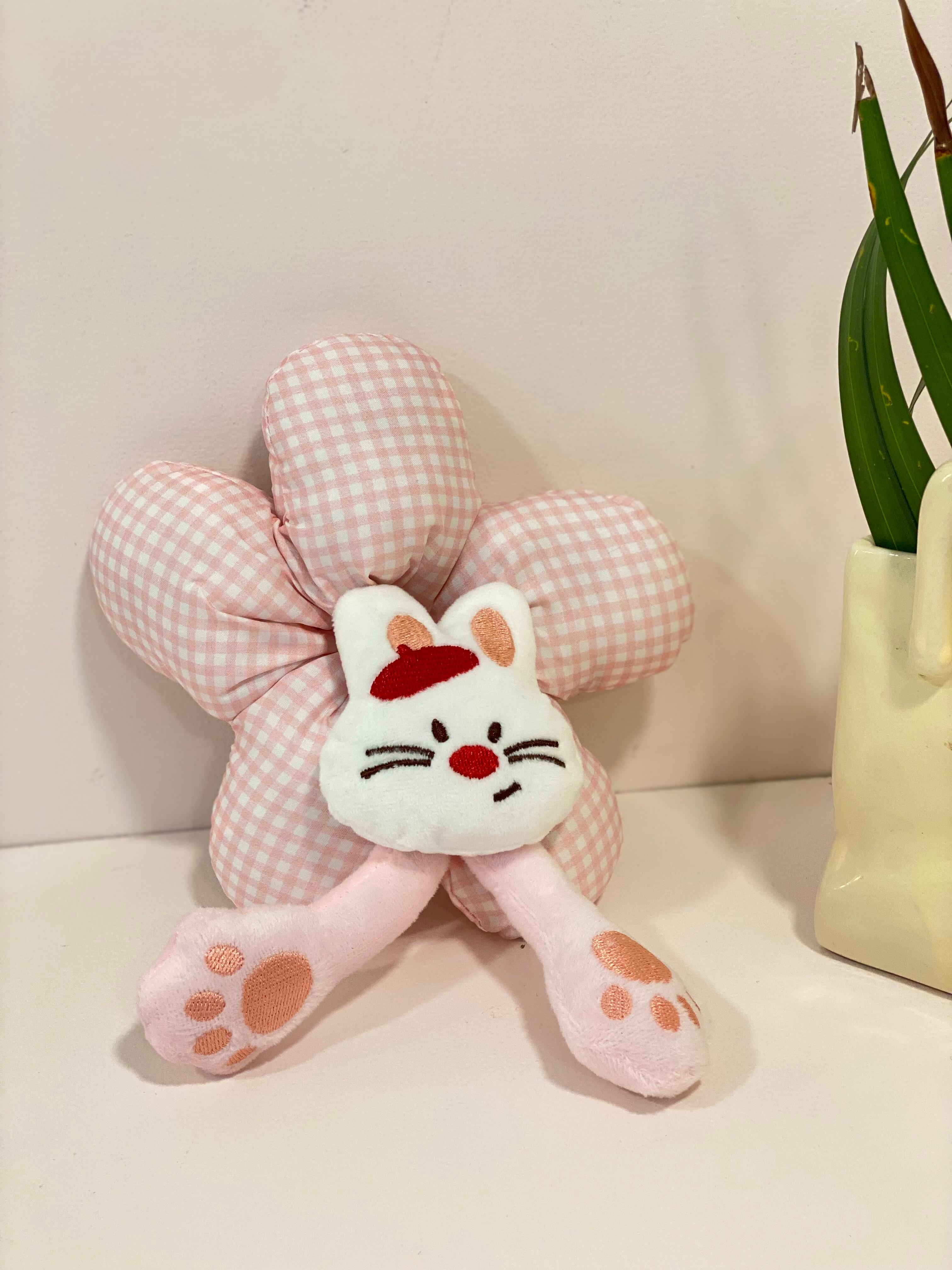 Oversized Stuffed Flower Character Scrunchie