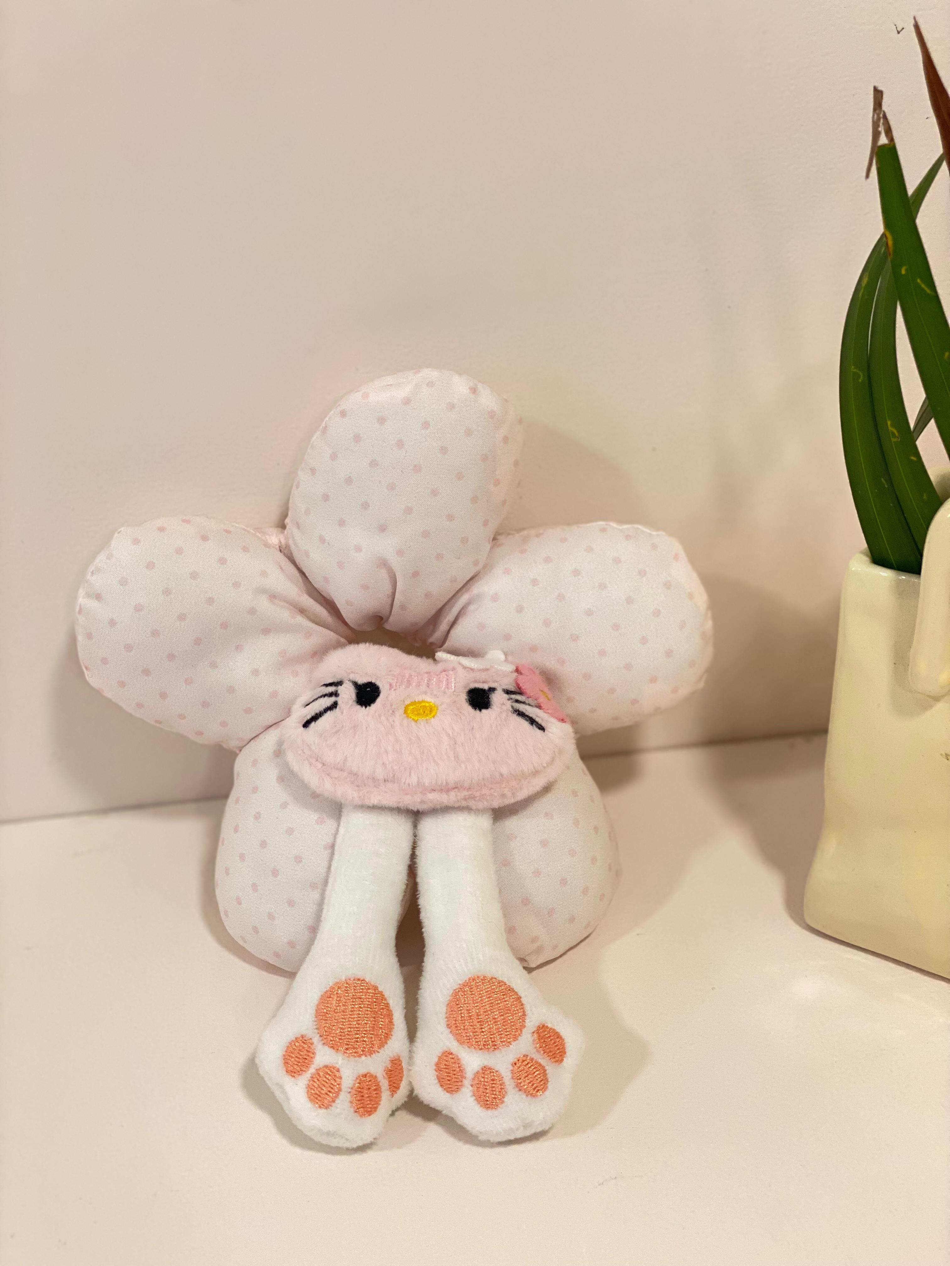 Oversized Stuffed Flower Character Scrunchie