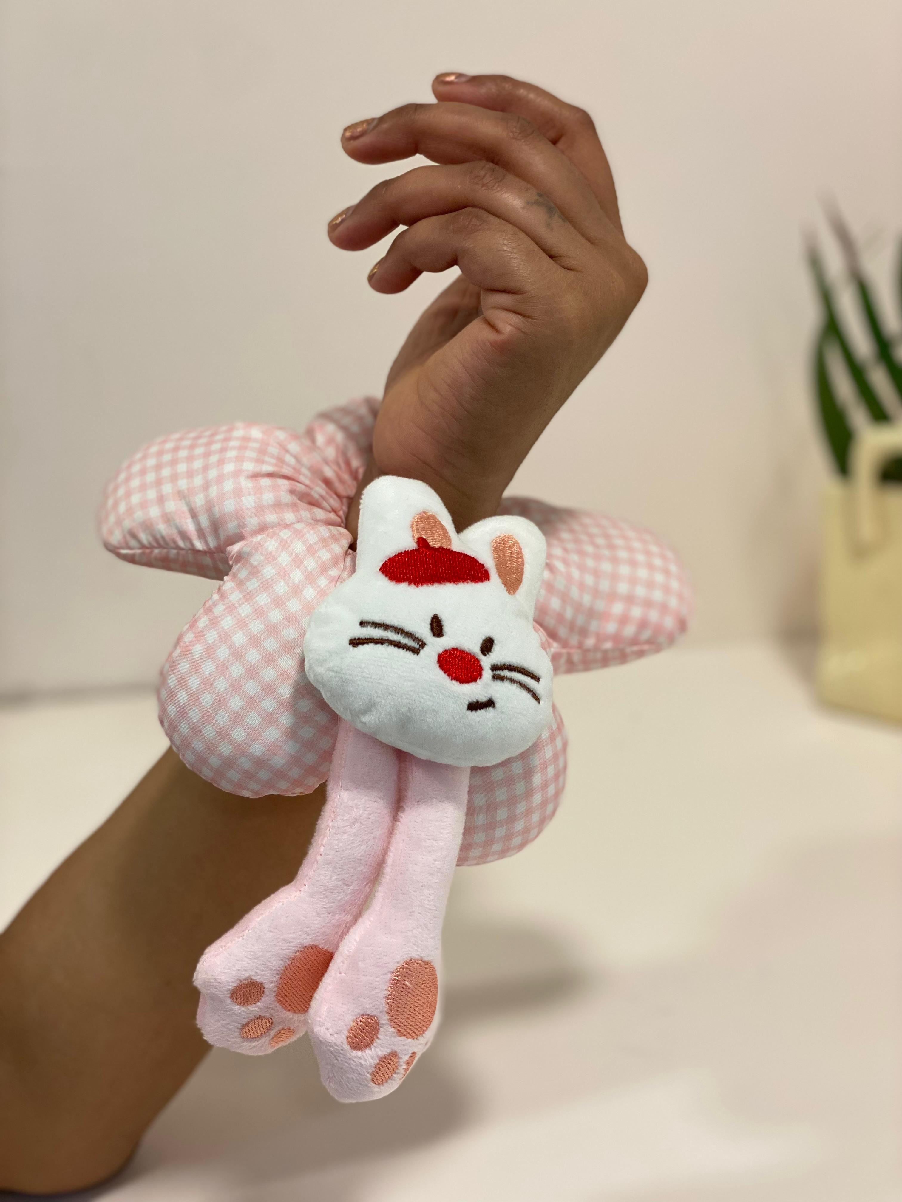 Oversized Stuffed Flower Character Scrunchie