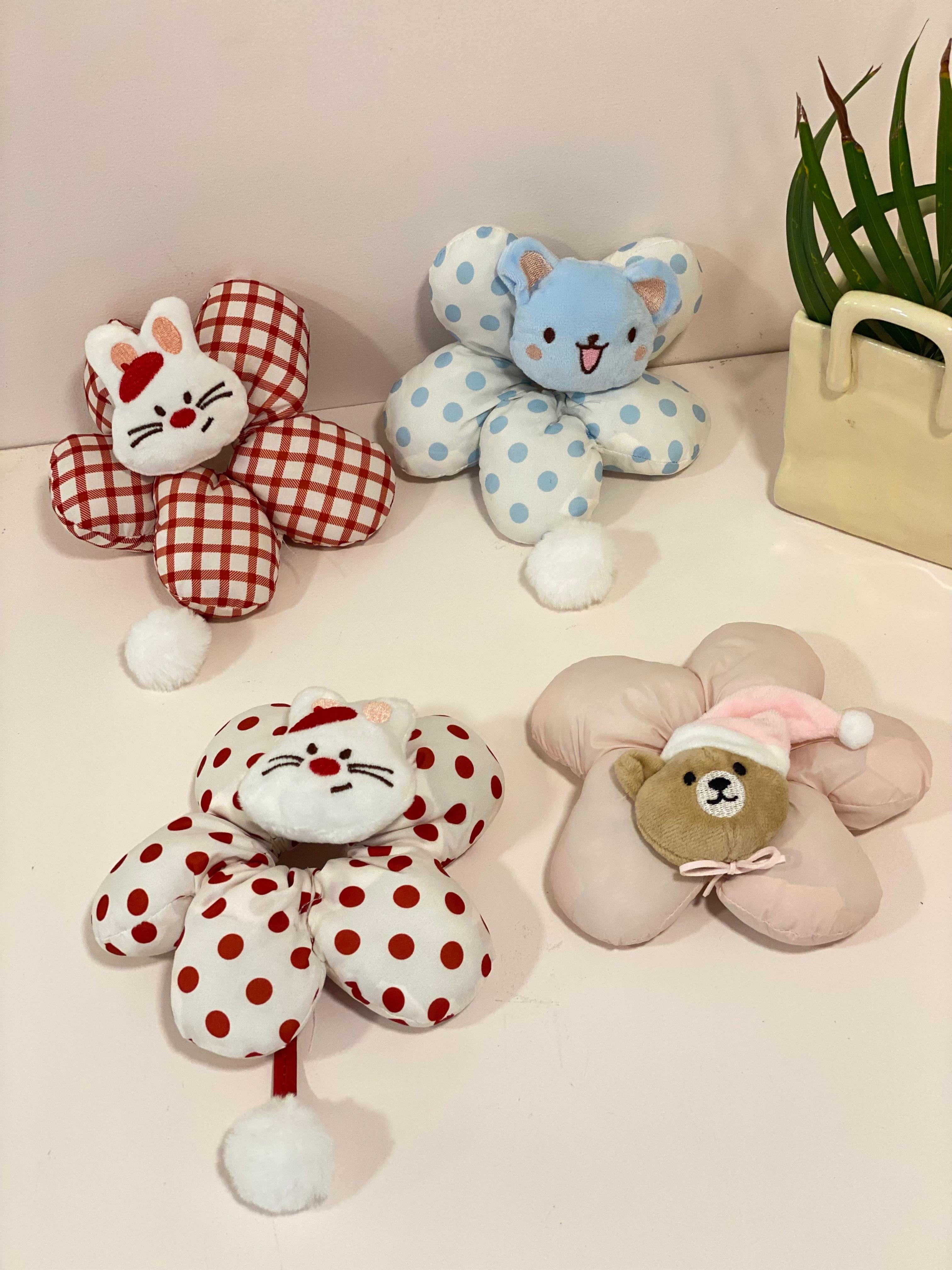 Oversized Stuffed Flower Character Scrunchie