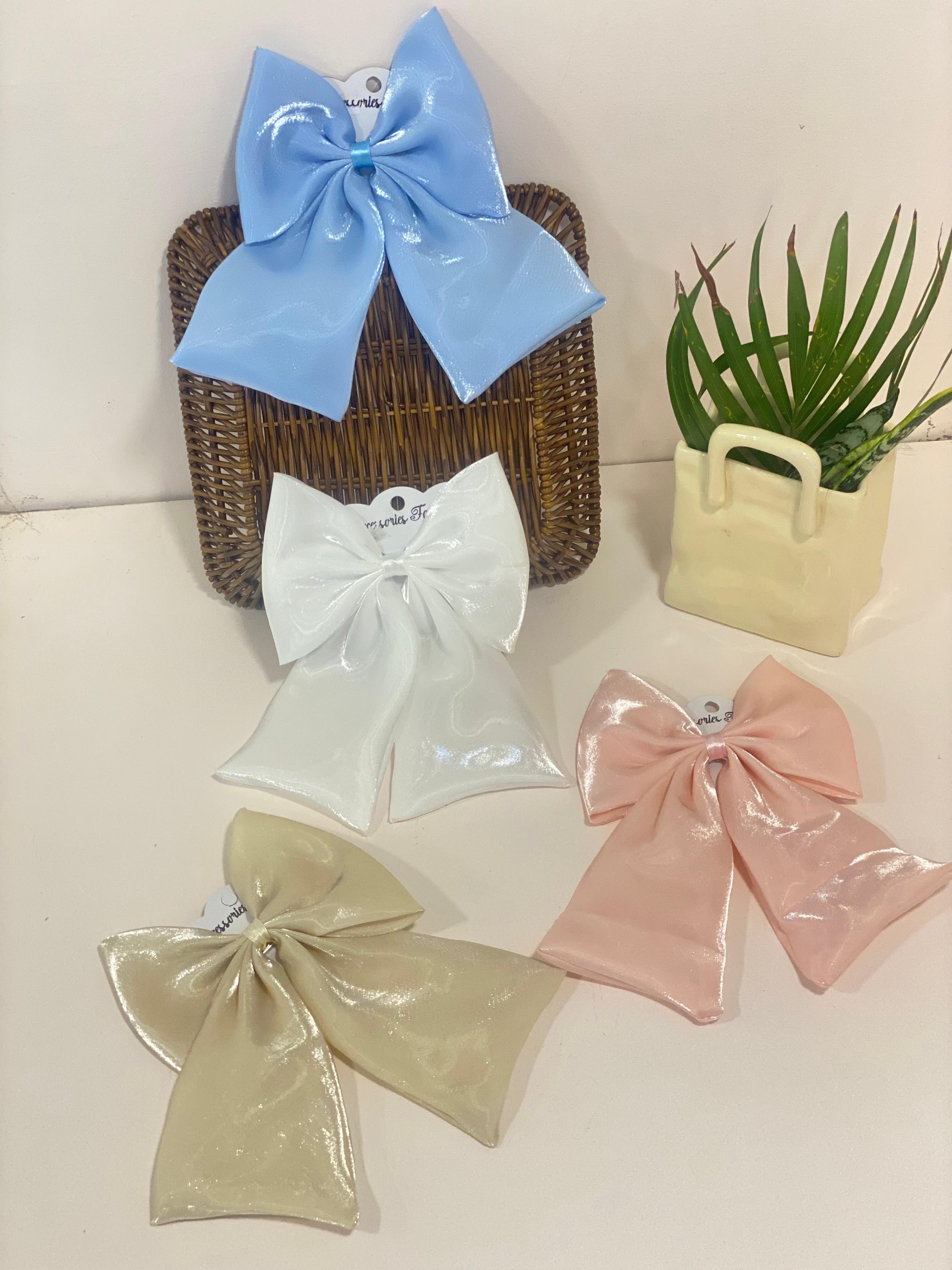 Shimmering Pastel Organza Oversized Hair Bow