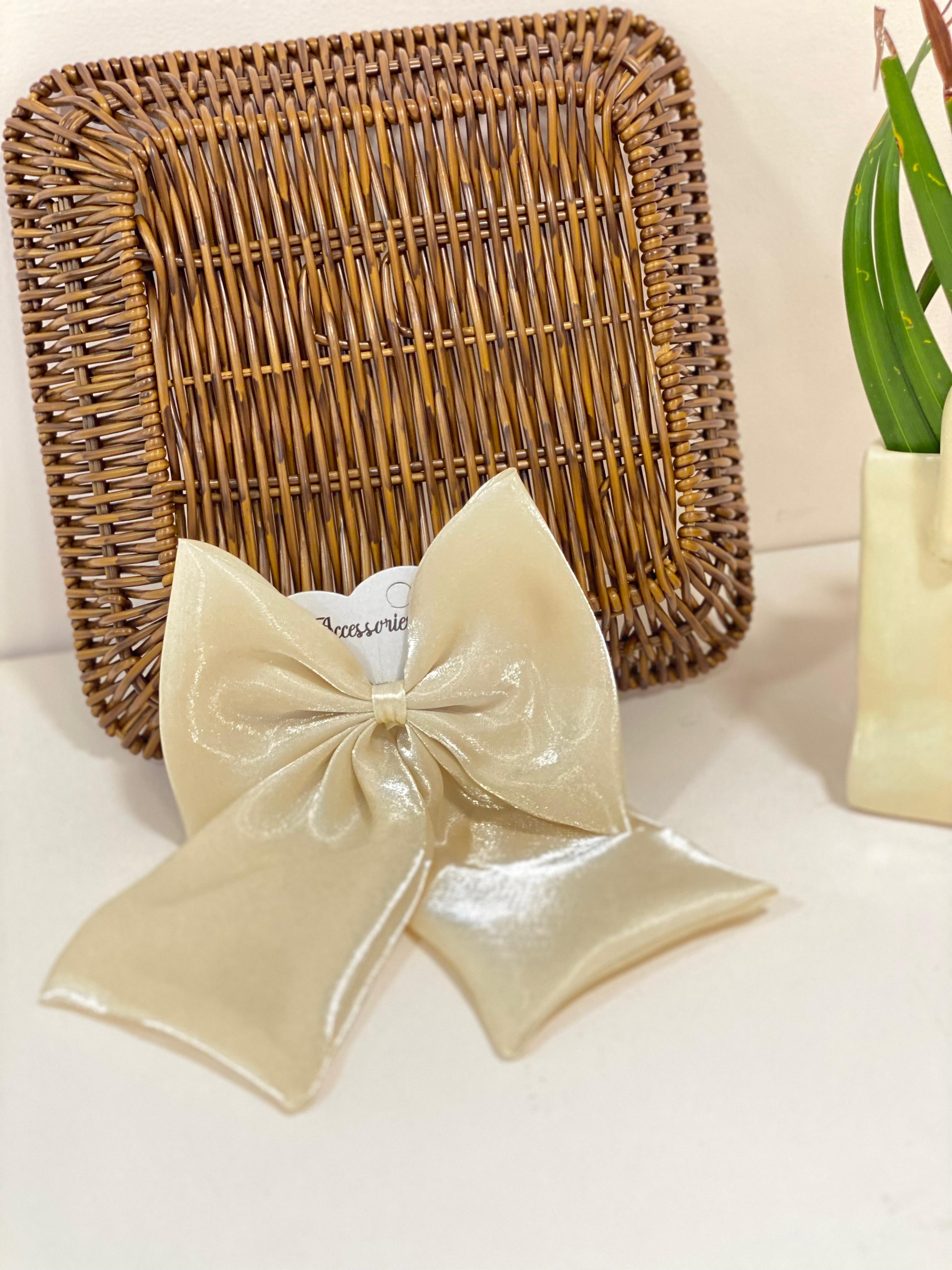 Shimmering Pastel Organza Oversized Hair Bow