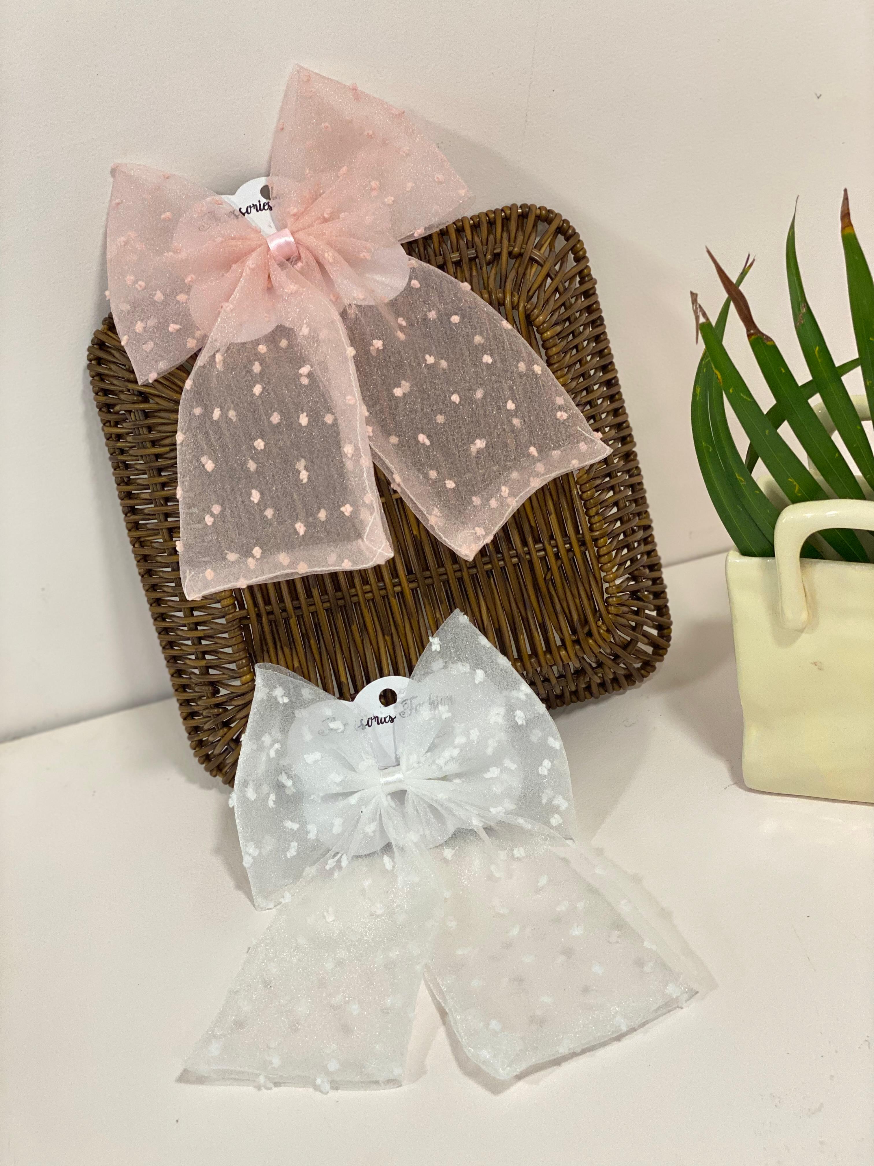 Point d'Esprit Oversized Tulle Hair Bow
