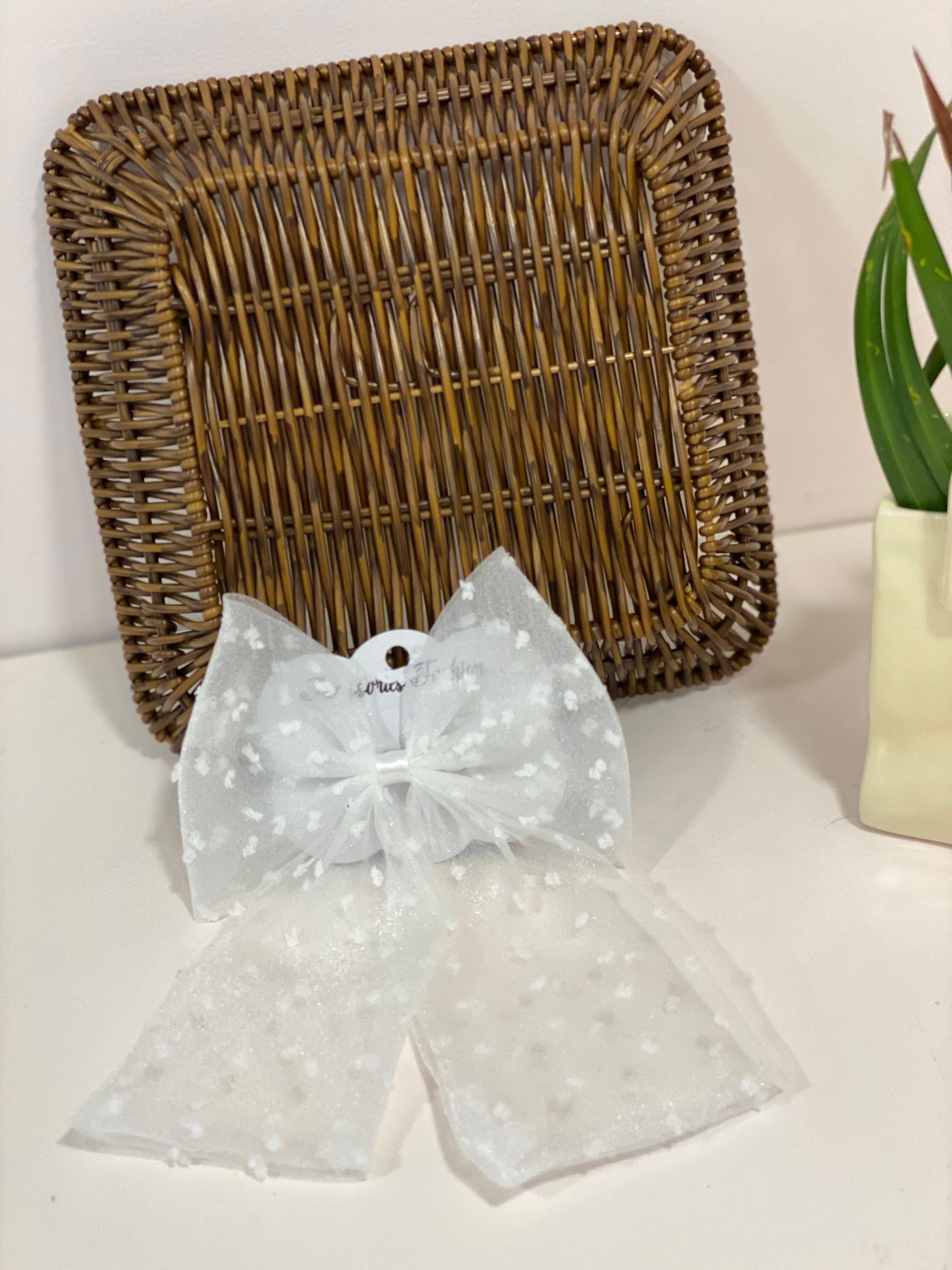 Point d'Esprit Oversized Tulle Hair Bow